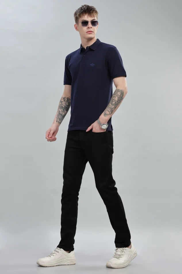 Navy polo – Pure cotton