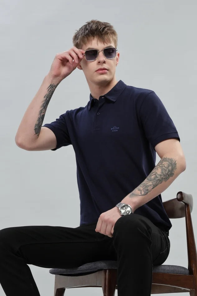 Navy polo – Pure cotton
