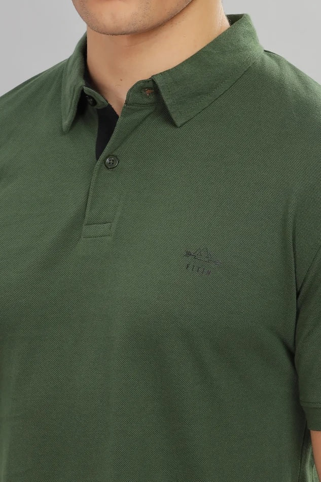 Olive polo – Pure cotton