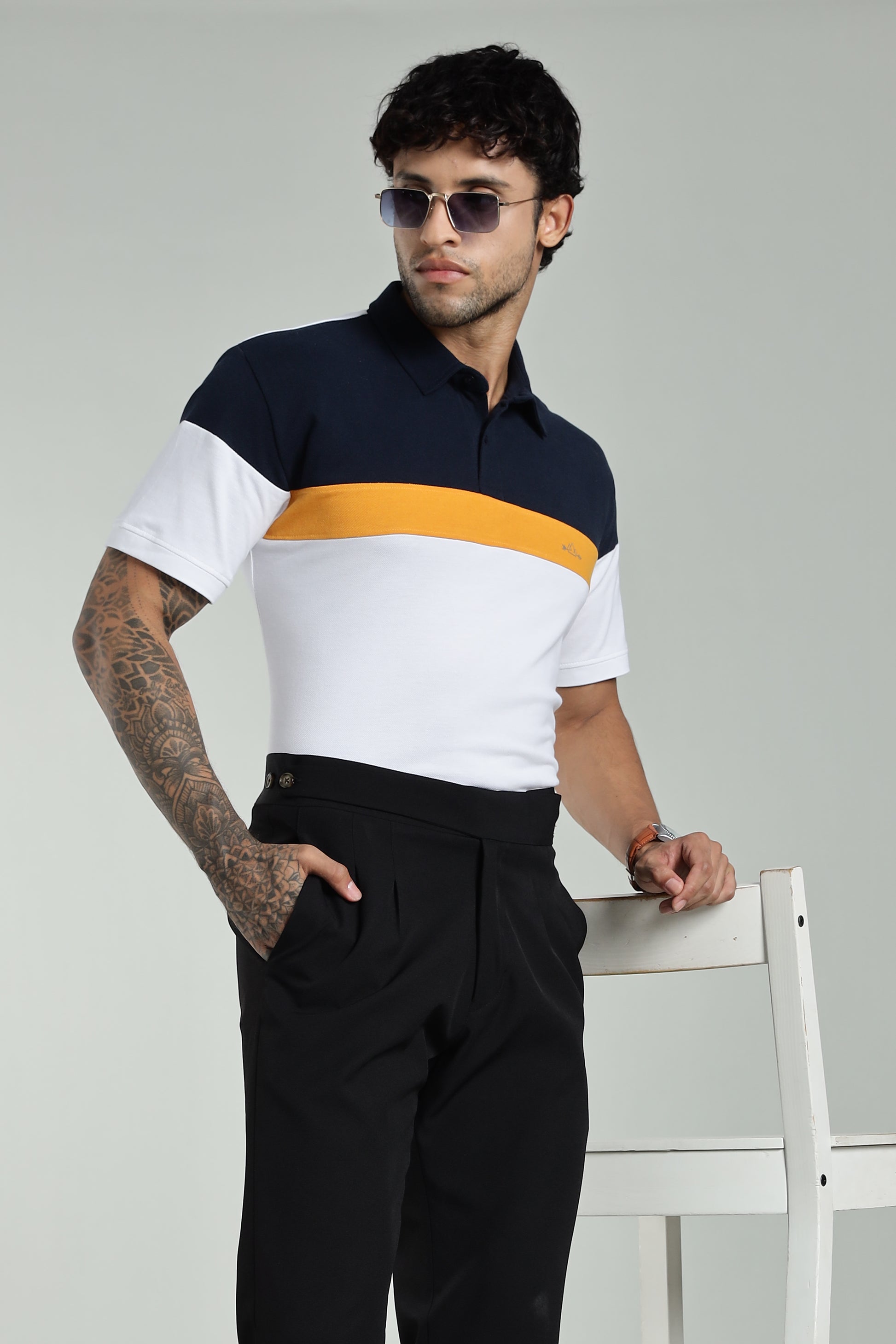 CS White-Cotton Polo T-Shirt