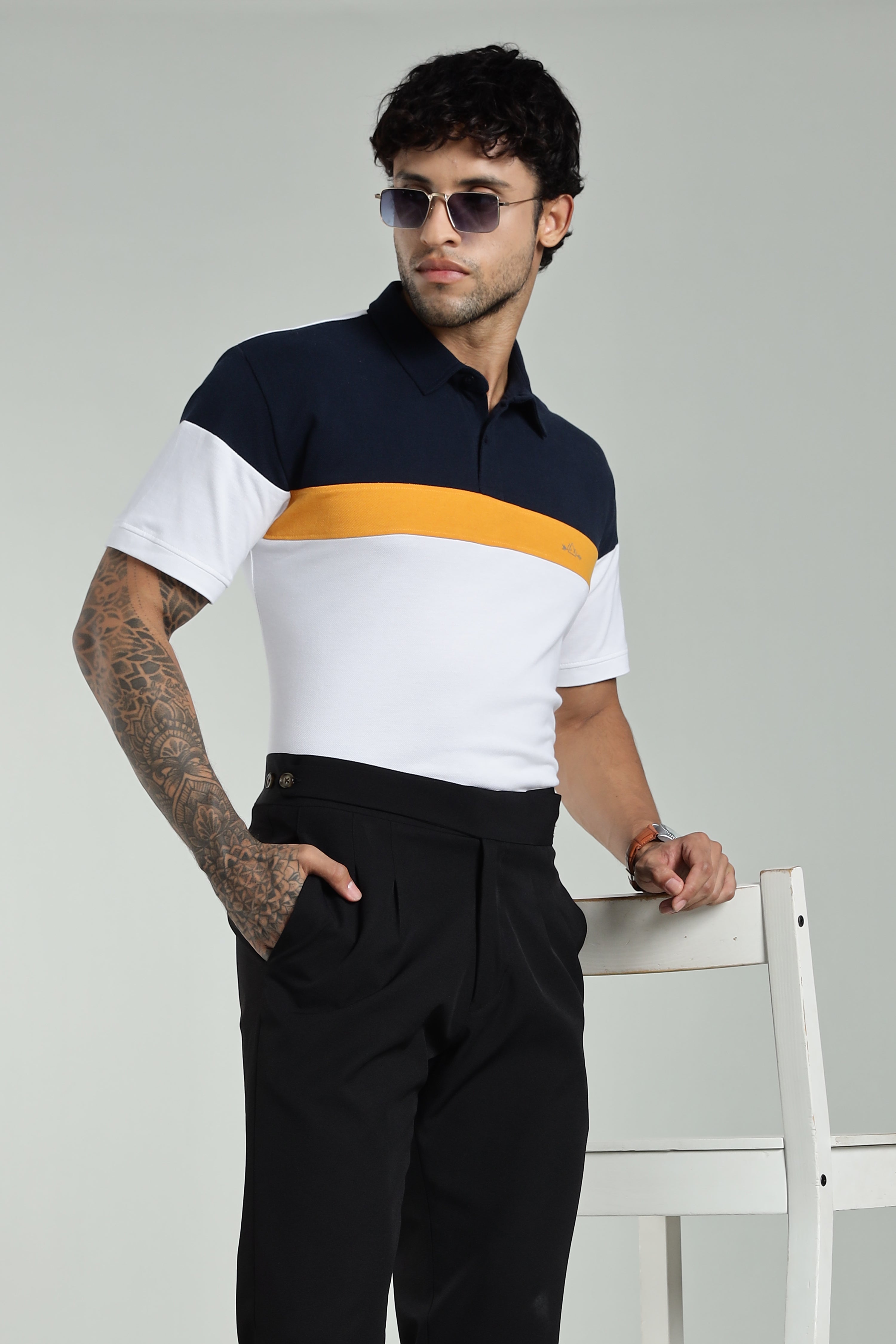 CS White-Cotton Polo T-Shirt