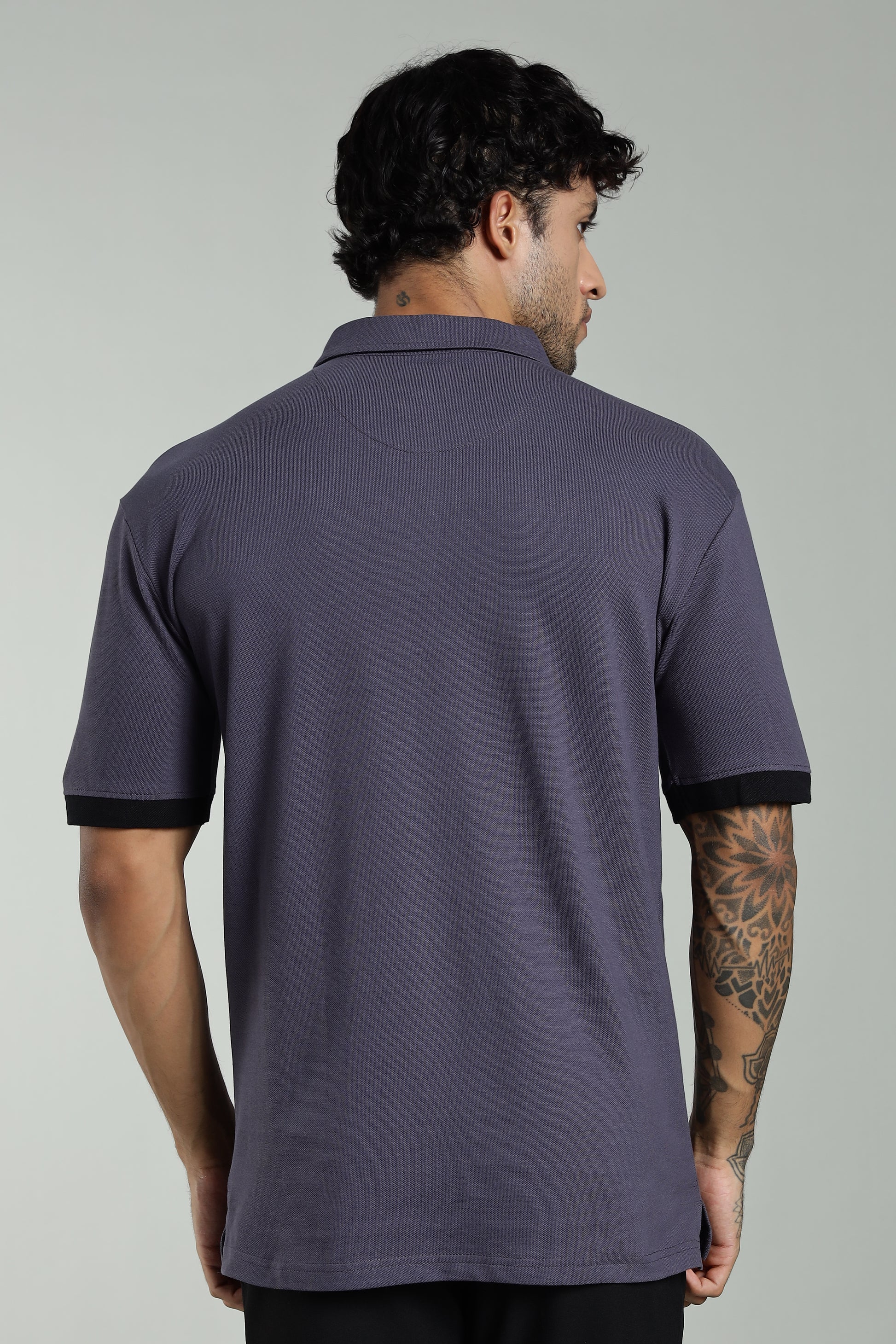 Darkgrey Cotton Polo T-Shirt