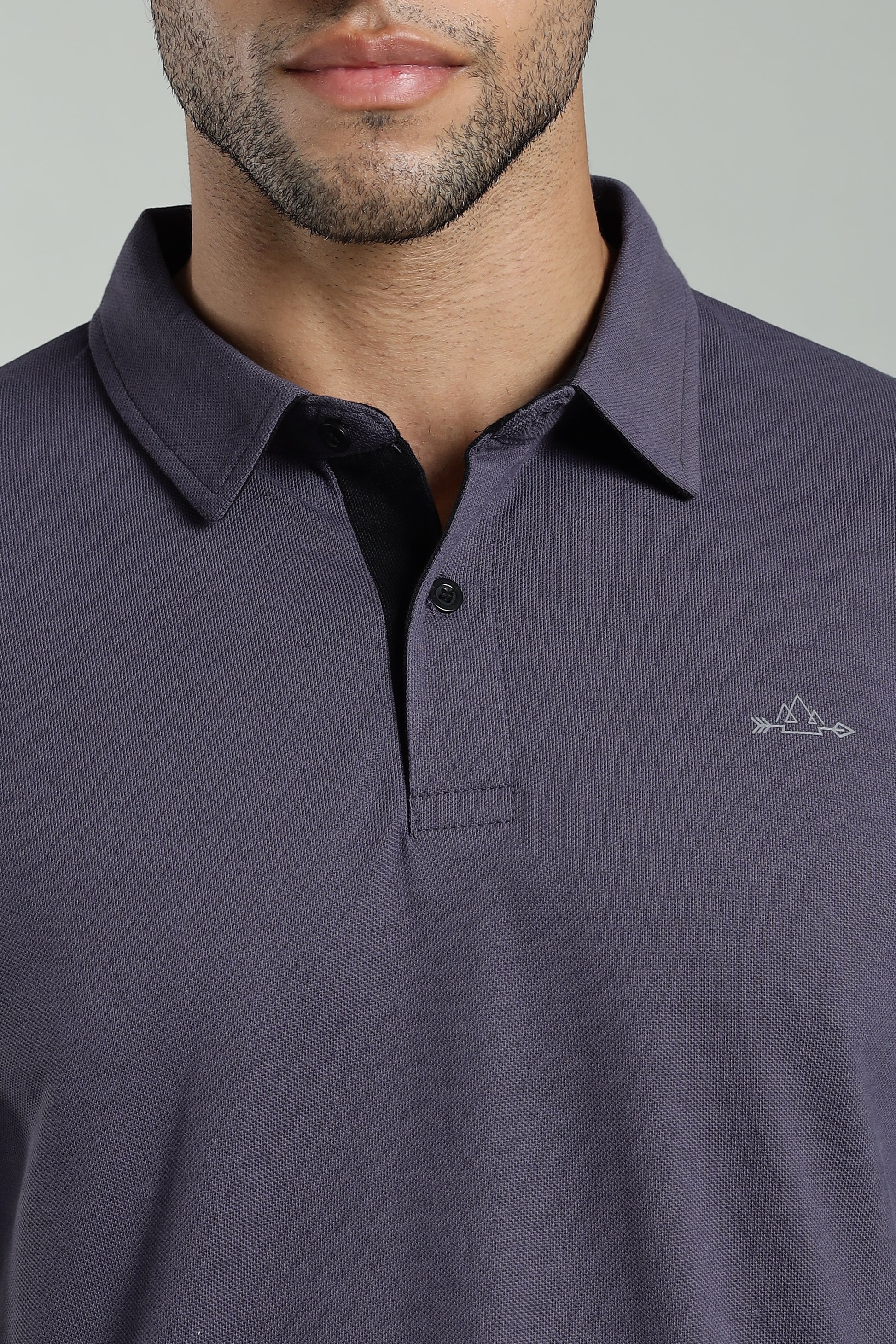 Darkgrey Cotton Polo T-Shirt