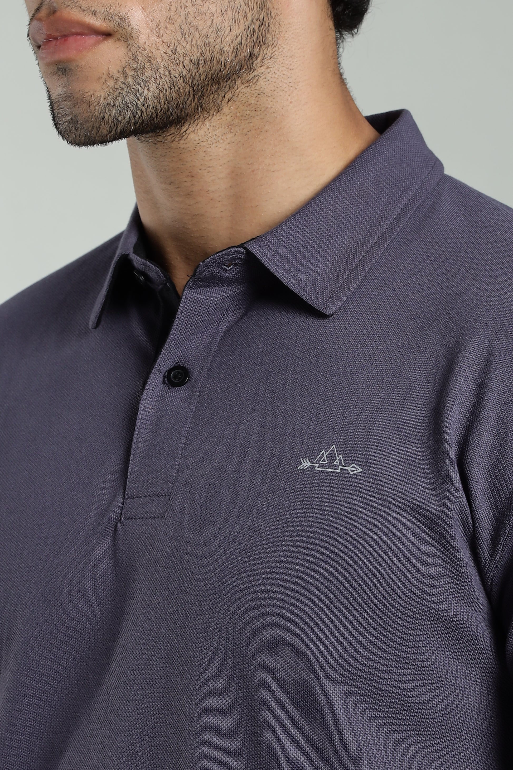 Darkgrey Cotton Polo T-Shirt