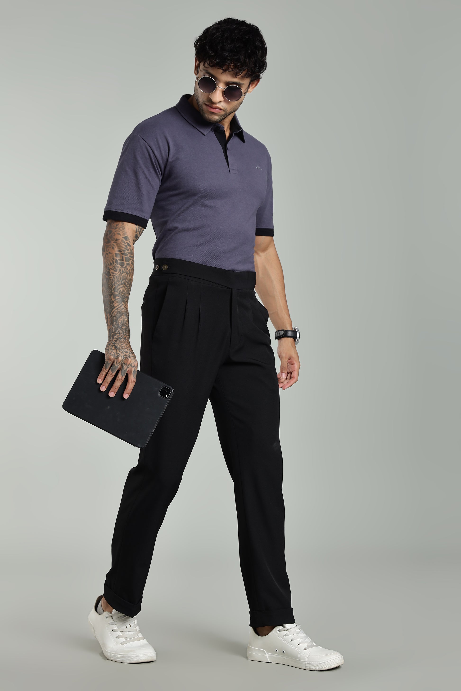 Darkgrey Cotton Polo T-Shirt