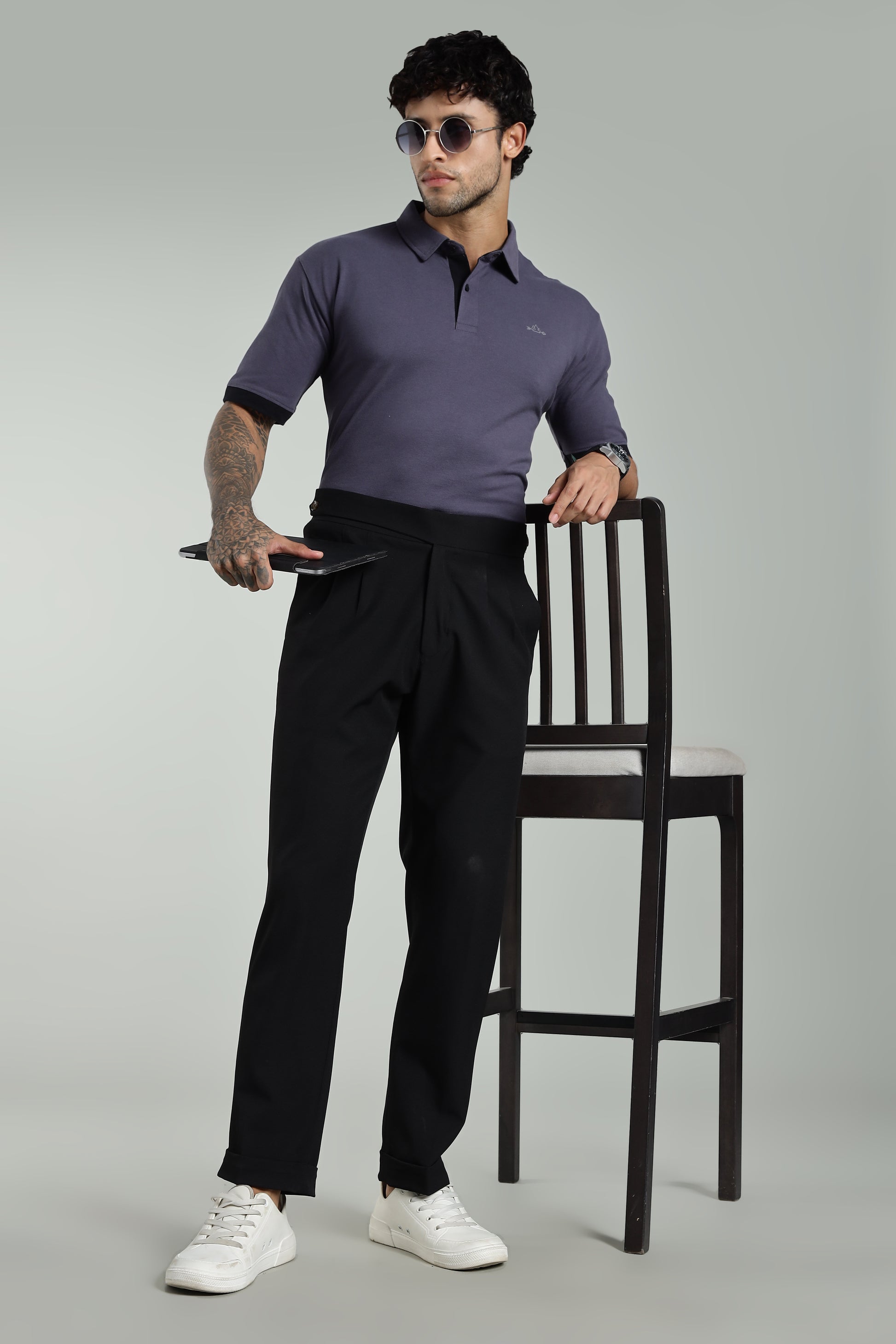 Darkgrey Cotton Polo T-Shirt
