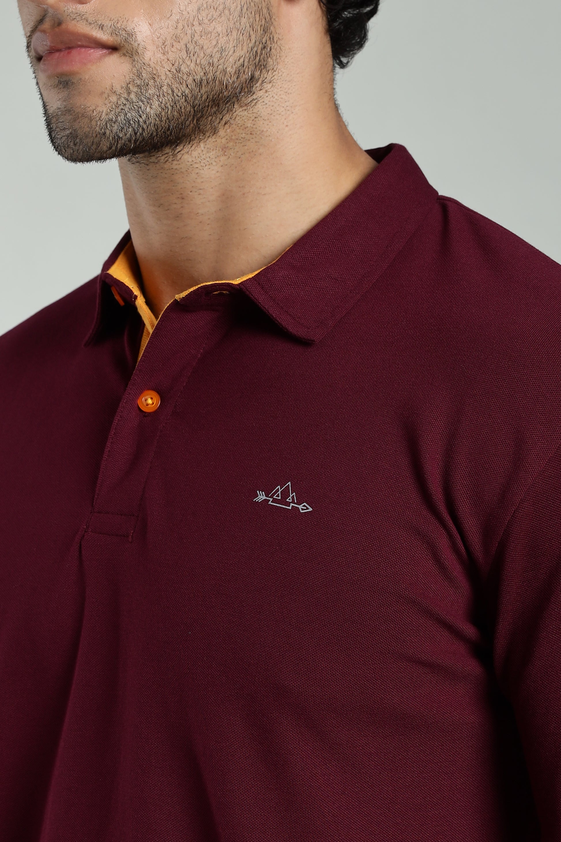 Burgundy Cotton Polo T-Shirt