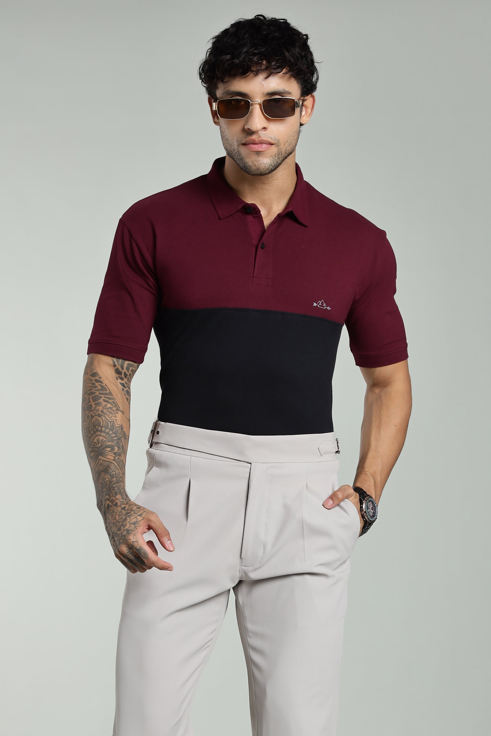 Manlymaroon Cotton Polo T-Shirt