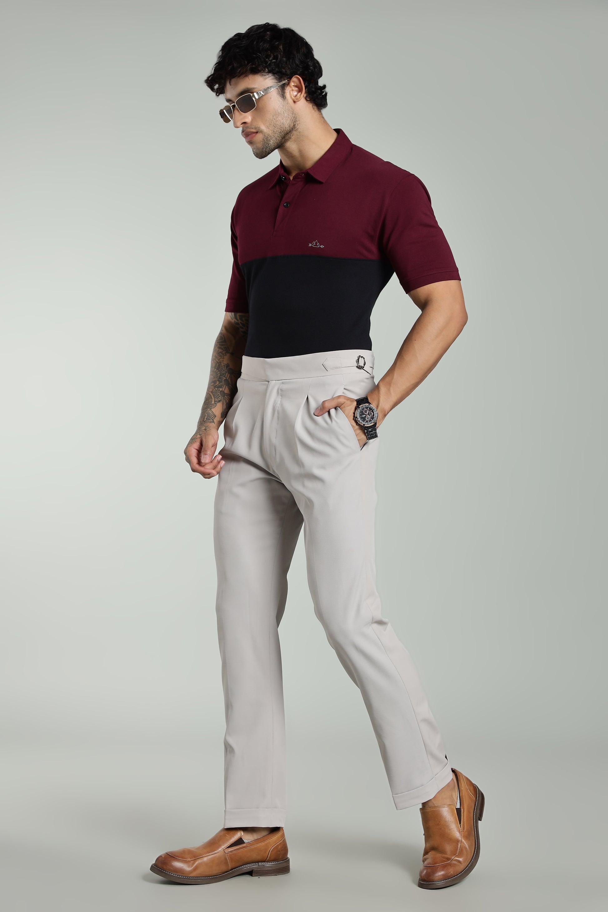 Manlymaroon Cotton Polo T-Shirt
