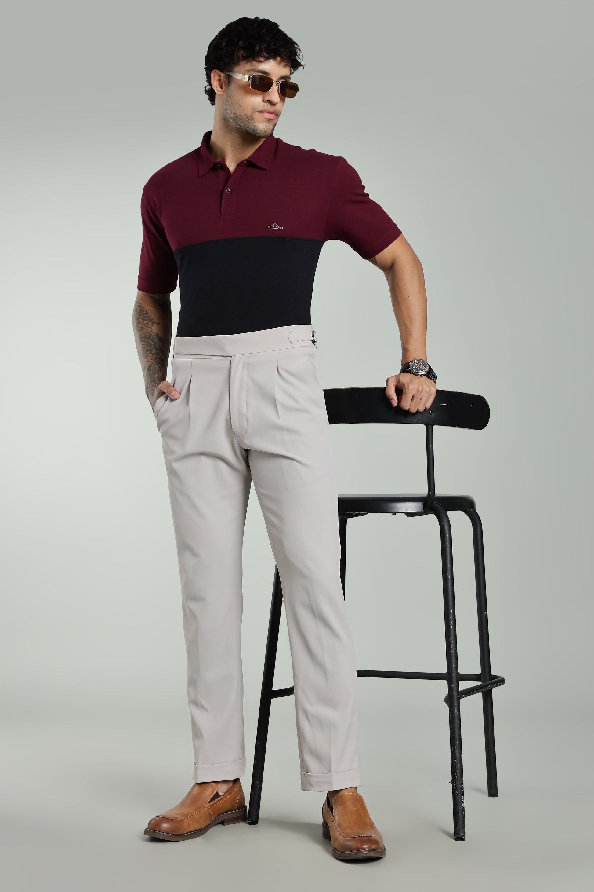 Manlymaroon Cotton Polo T-Shirt