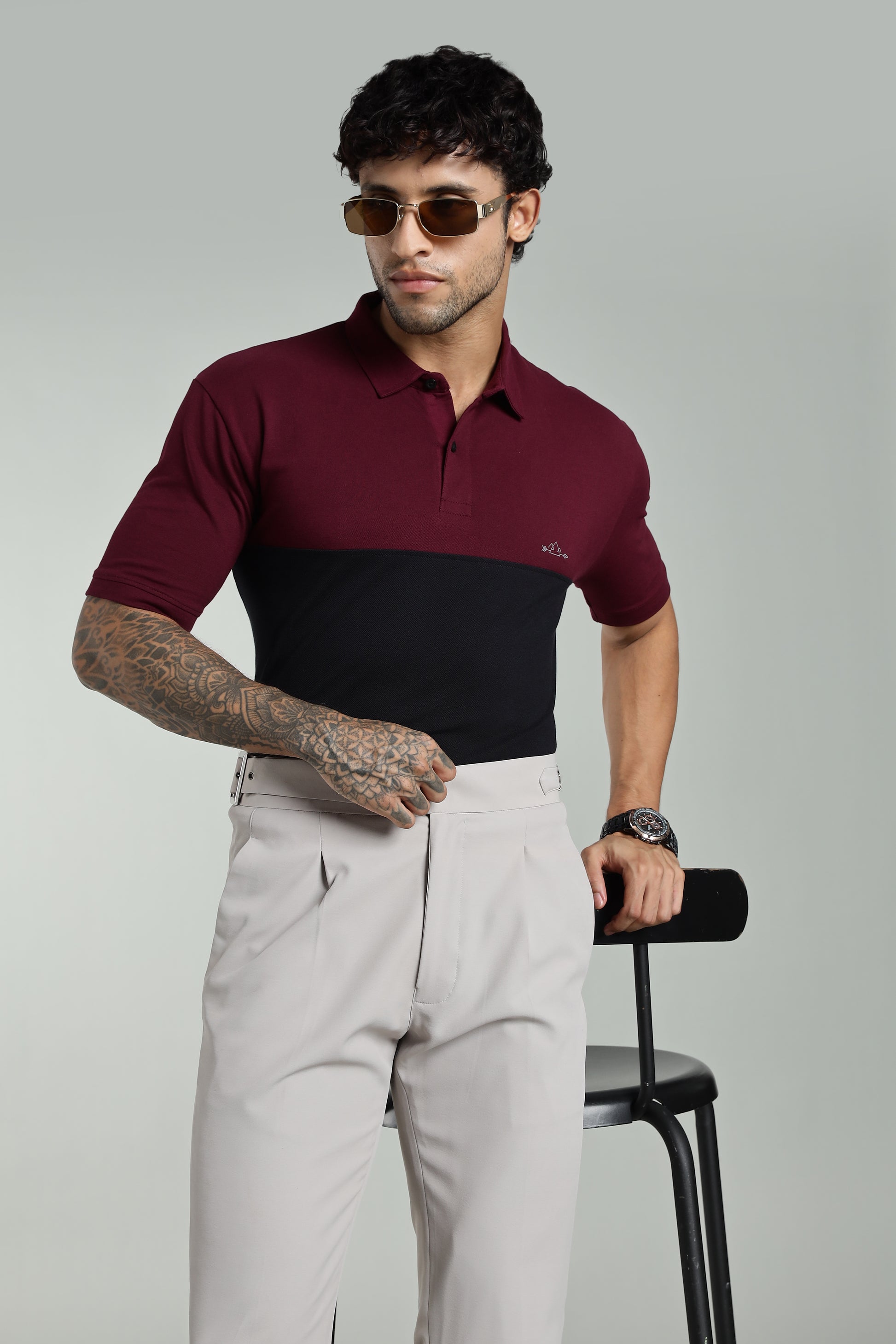 Manlymaroon Cotton Polo T-Shirt