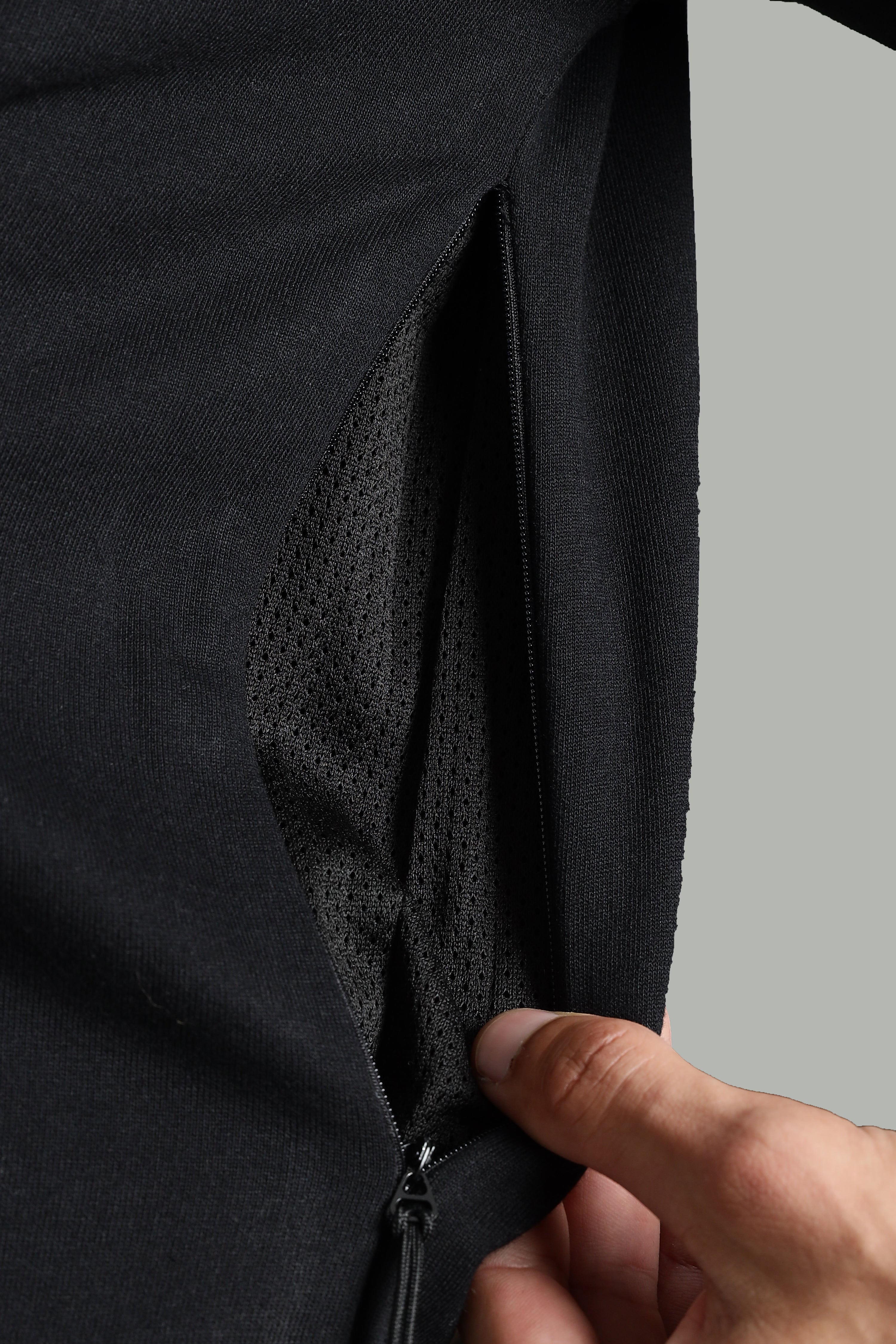 Black Men’s All-Season Vent Zip Hoodie