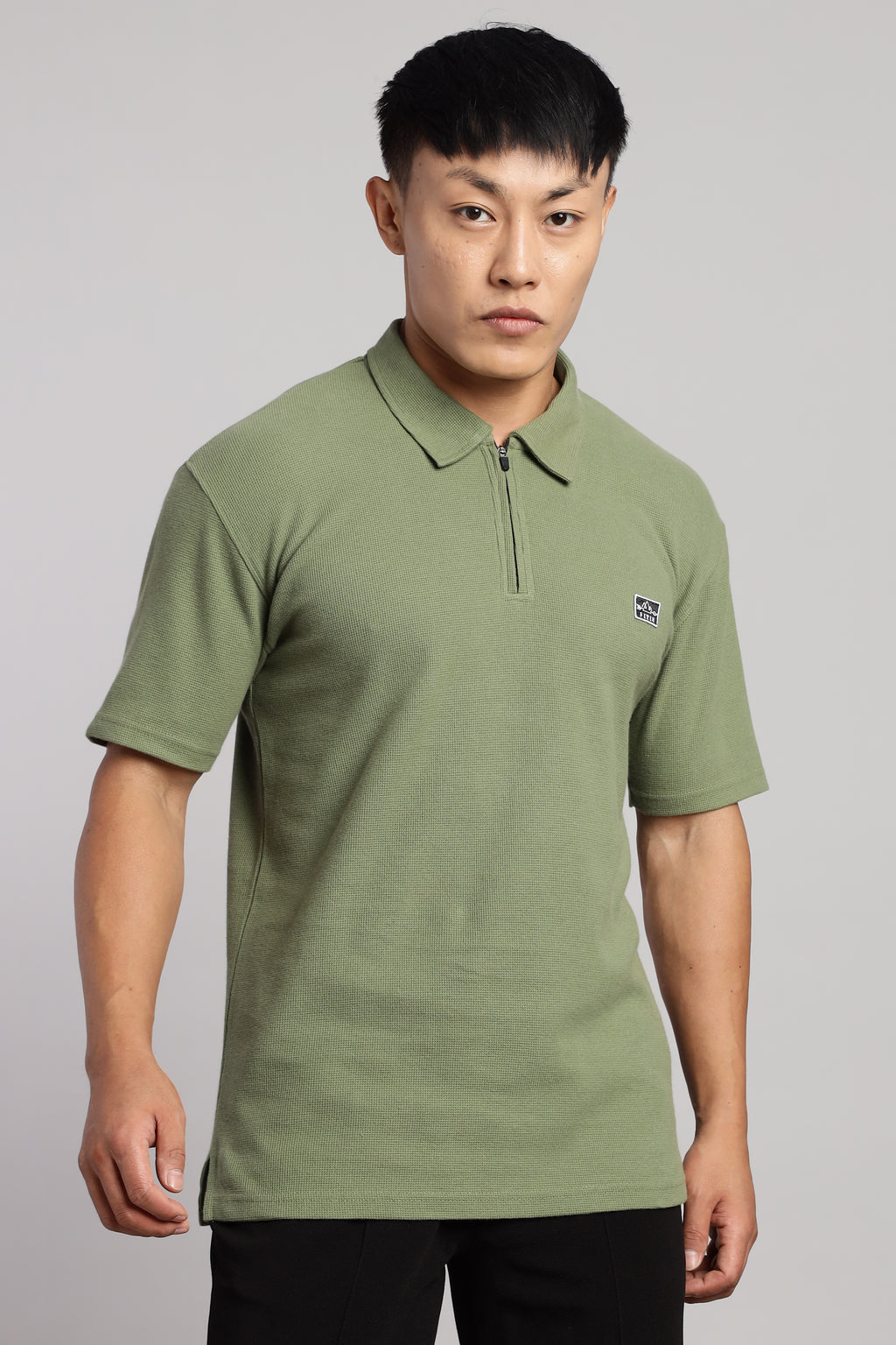 Light Green Old Money Zipper Polo - PR