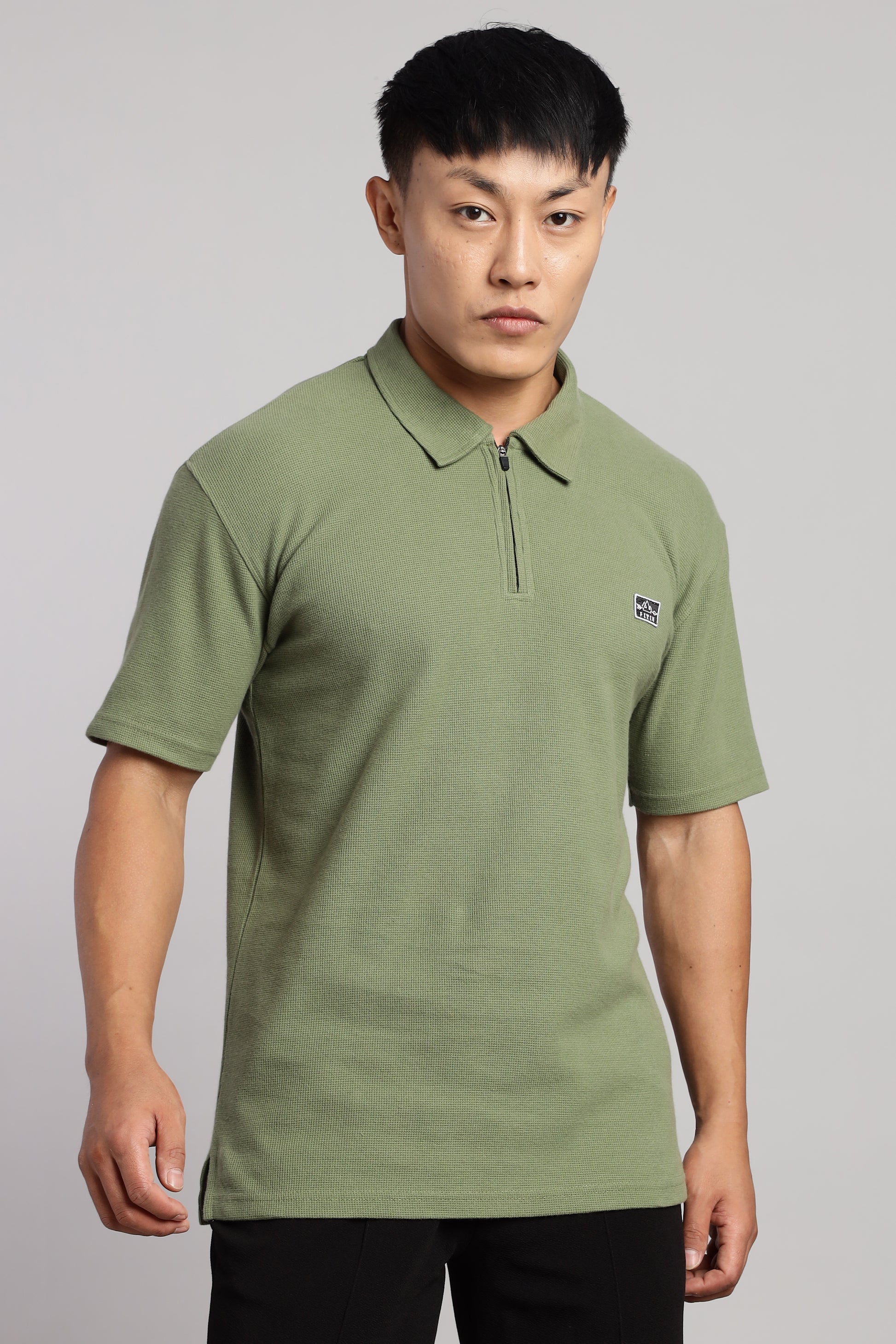 Light Green Old Money Zipper Polo - PR