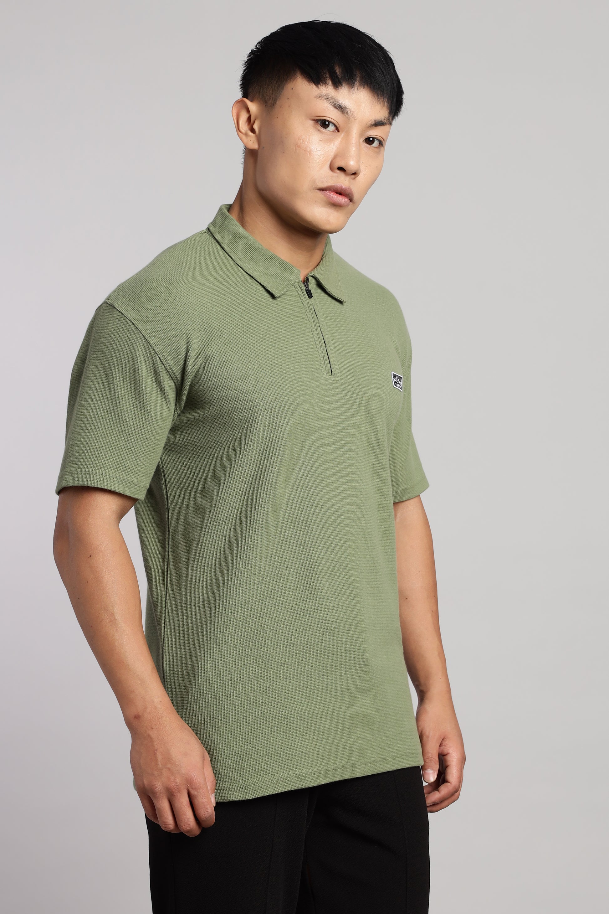 Light Green Old Money Zipper Polo - PR