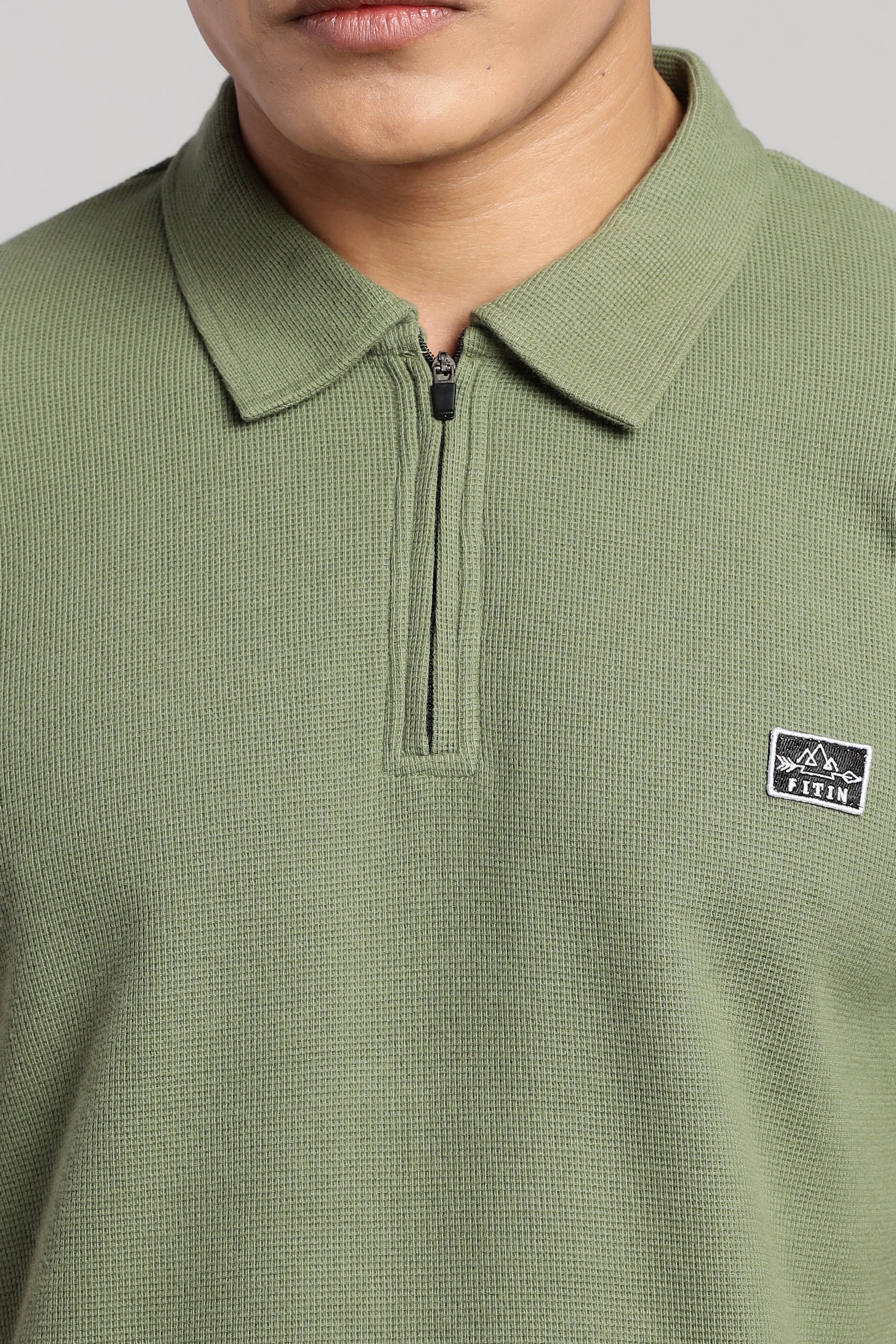Light Green Old Money Zipper Polo - PR