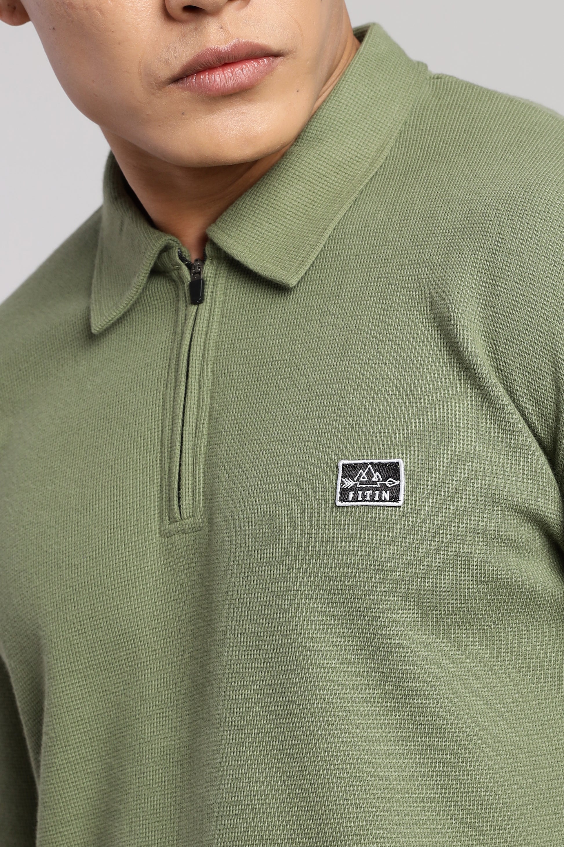 Light Green Old Money Zipper Polo - PR