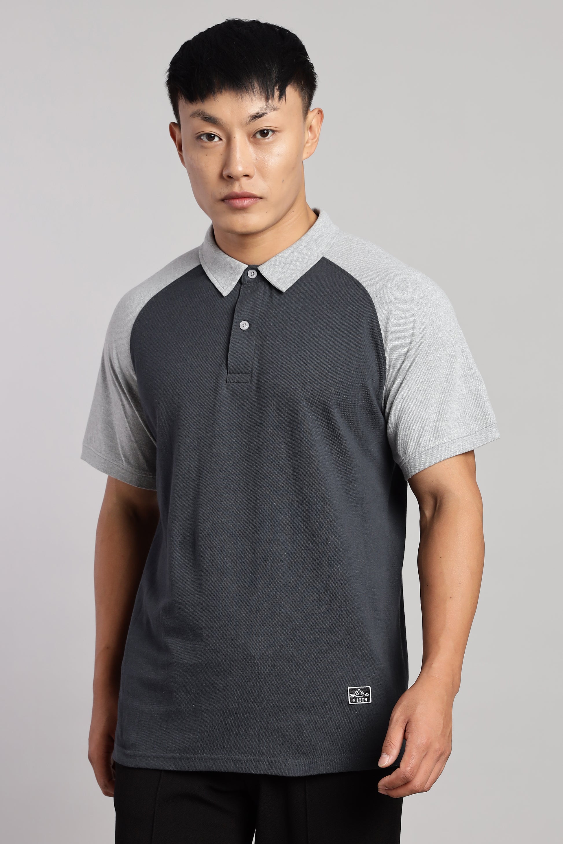 Grey Raglan Old Money Polo - PR