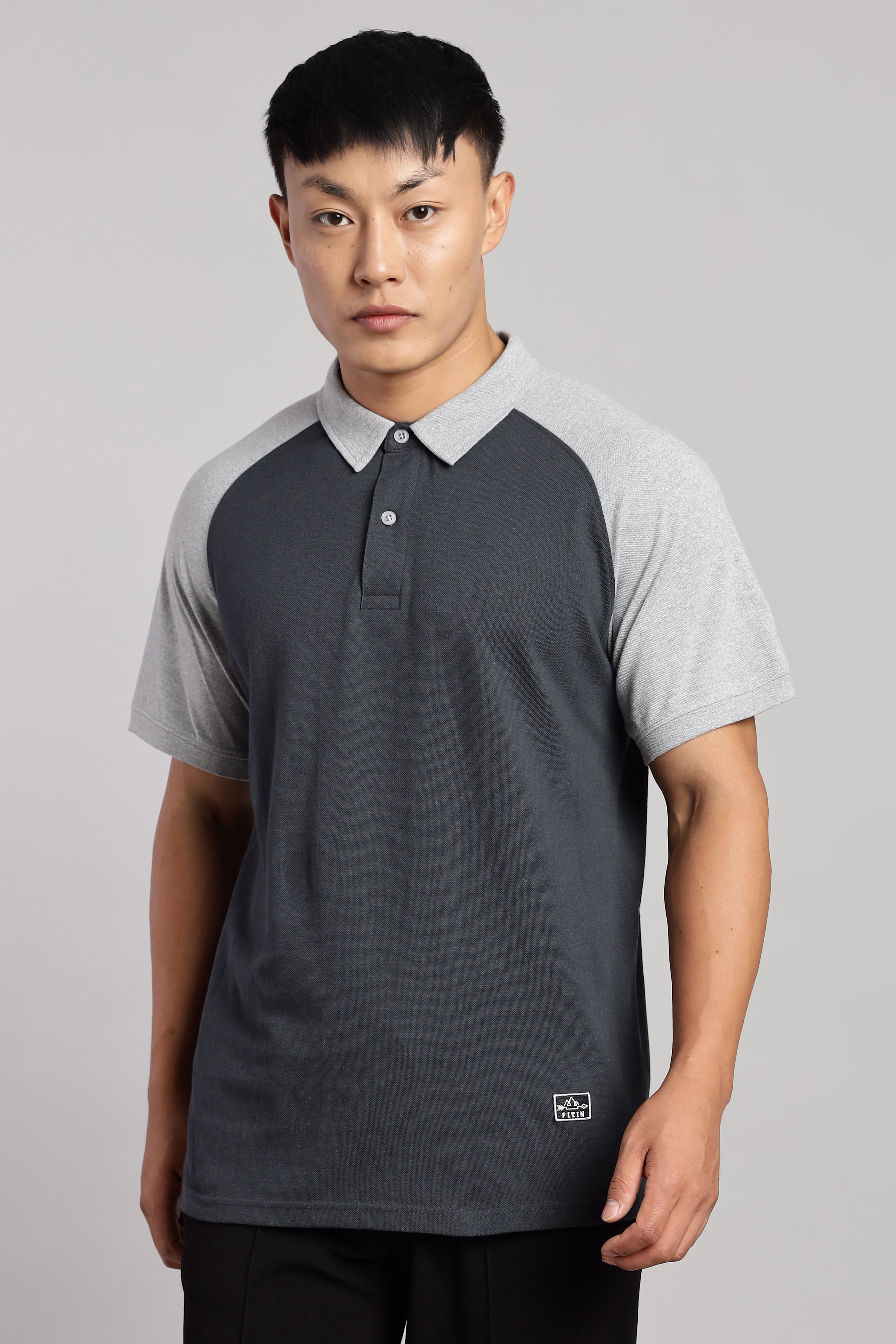 Grey Raglan Old Money Polo - PR