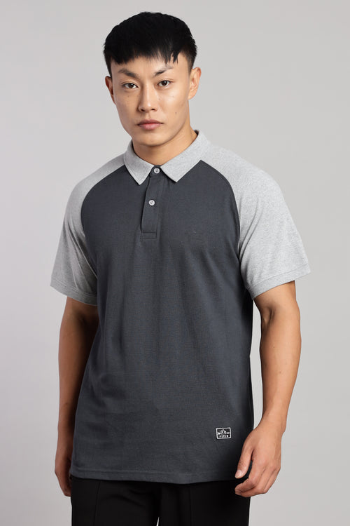 Grey Raglan Old Money Polo - PR