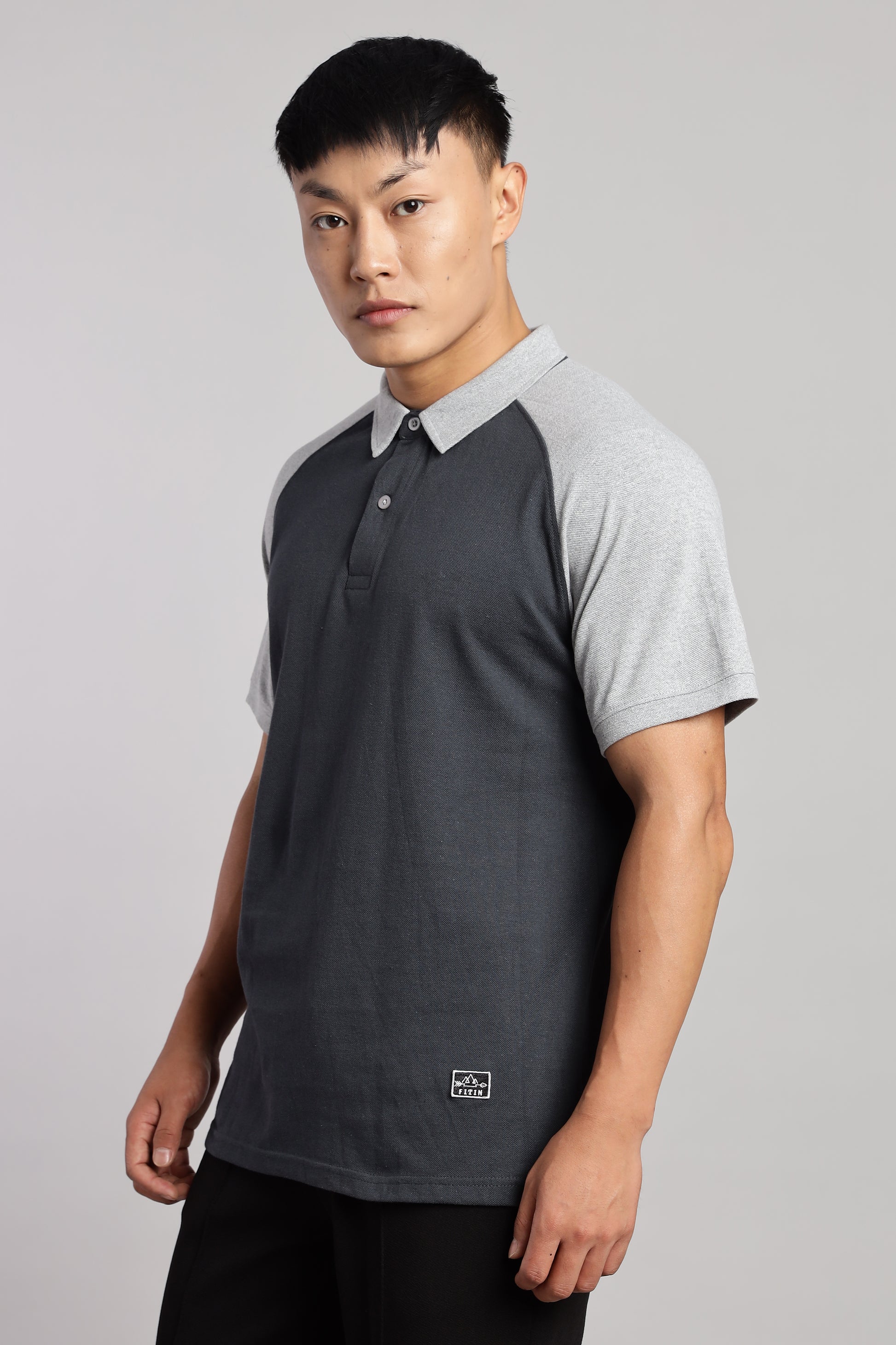 Grey Raglan Old Money Polo - PR