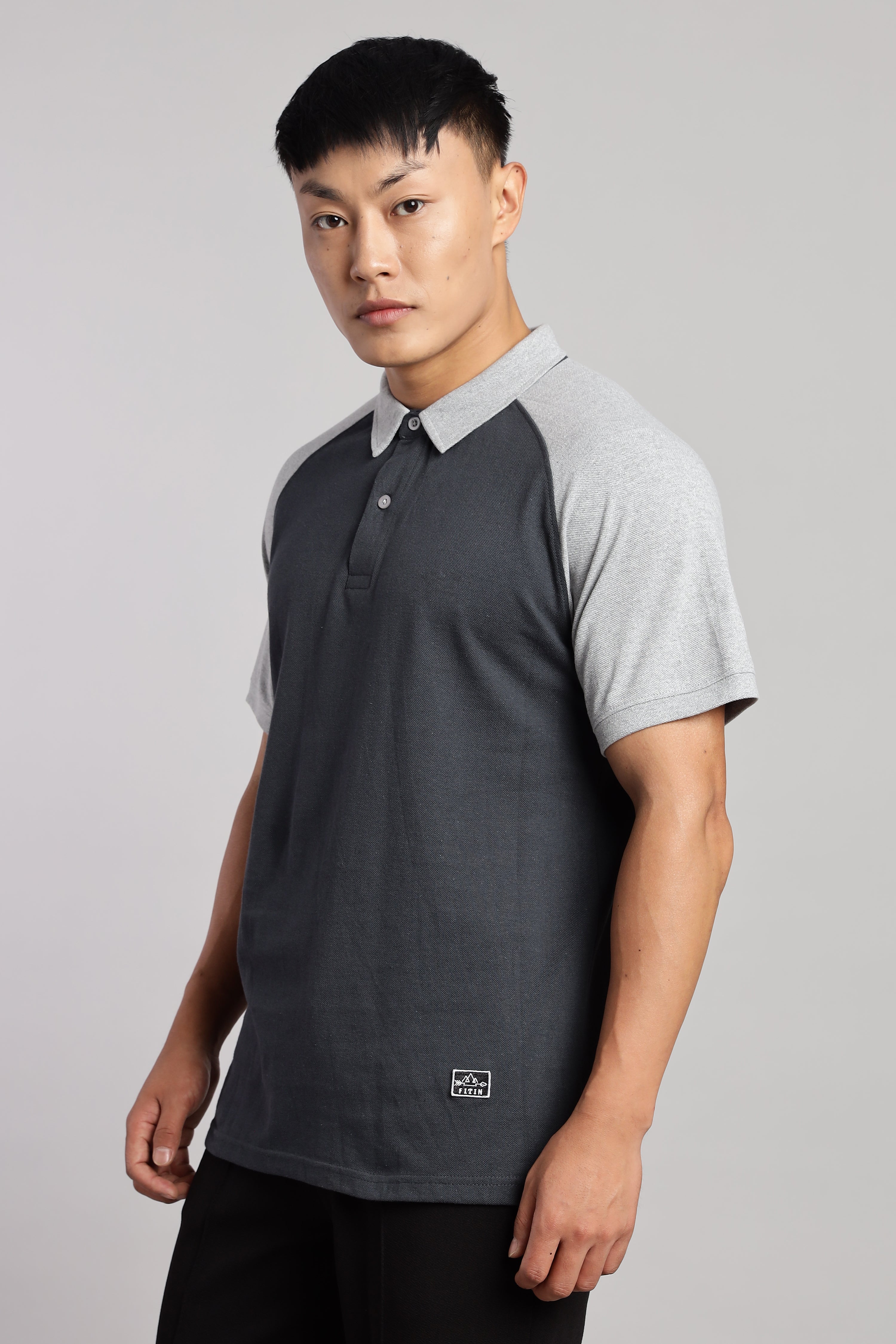 Grey Raglan Old Money Polo - PR