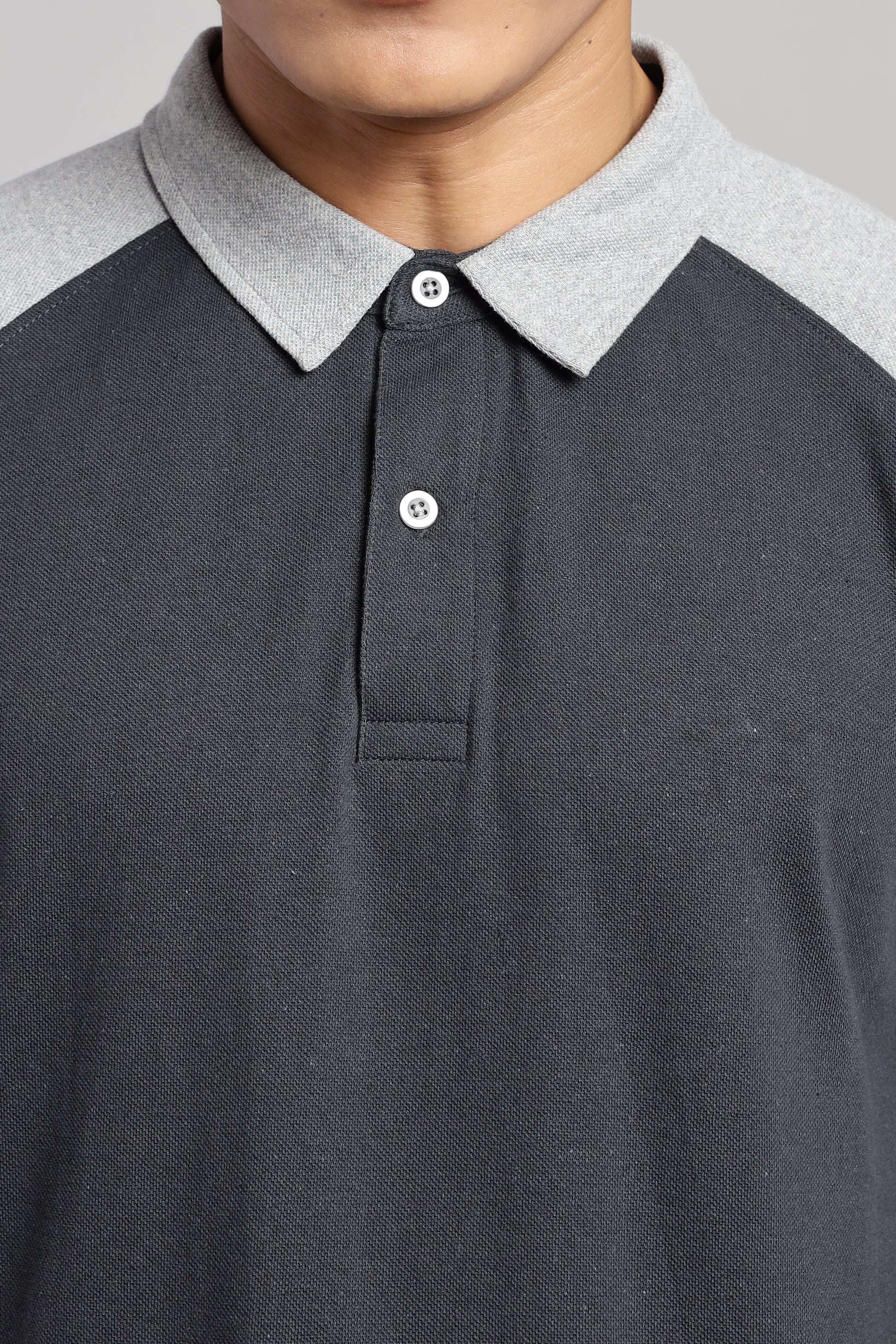 Grey Raglan Old Money Polo - PR