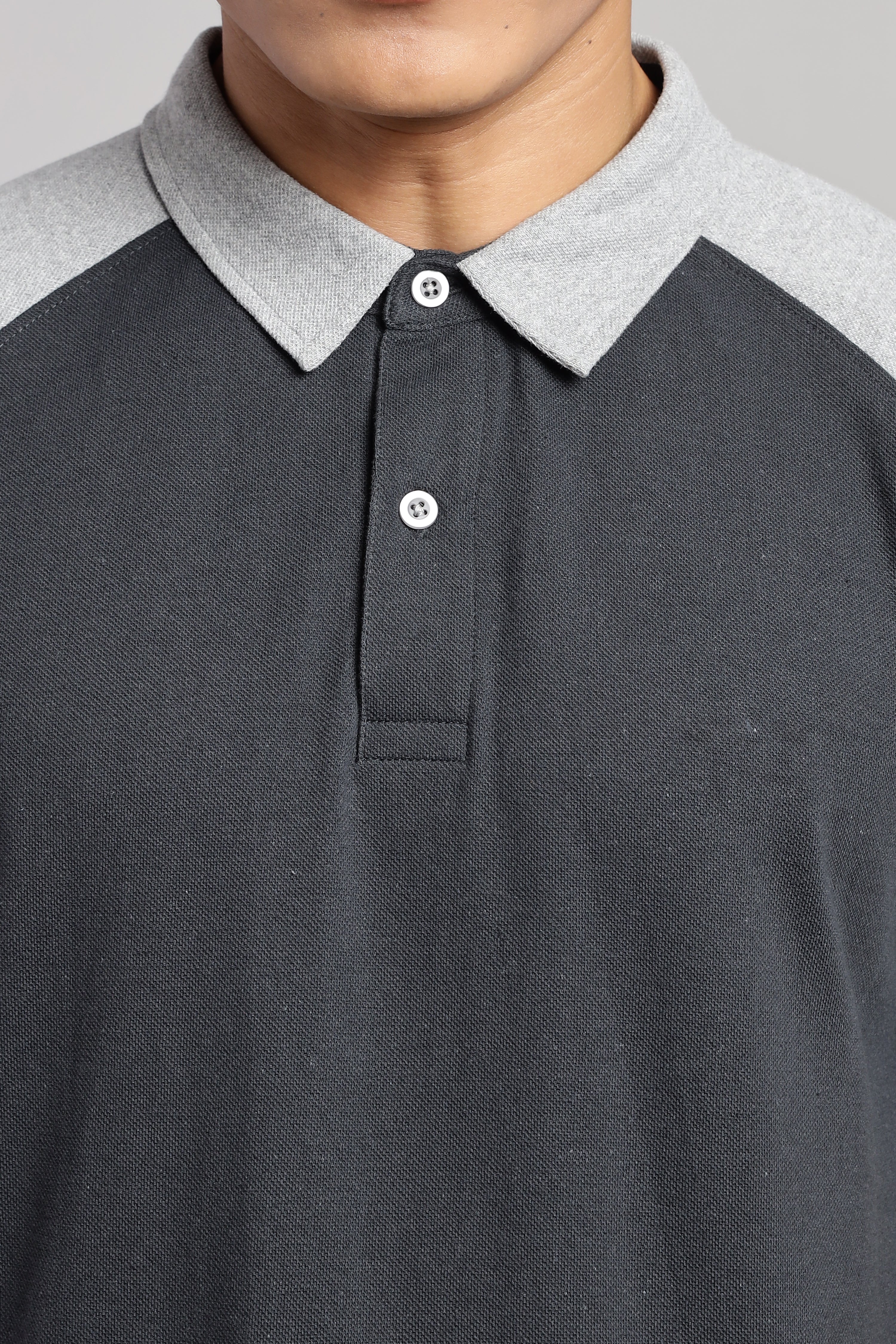 Grey Raglan Old Money Polo - PR