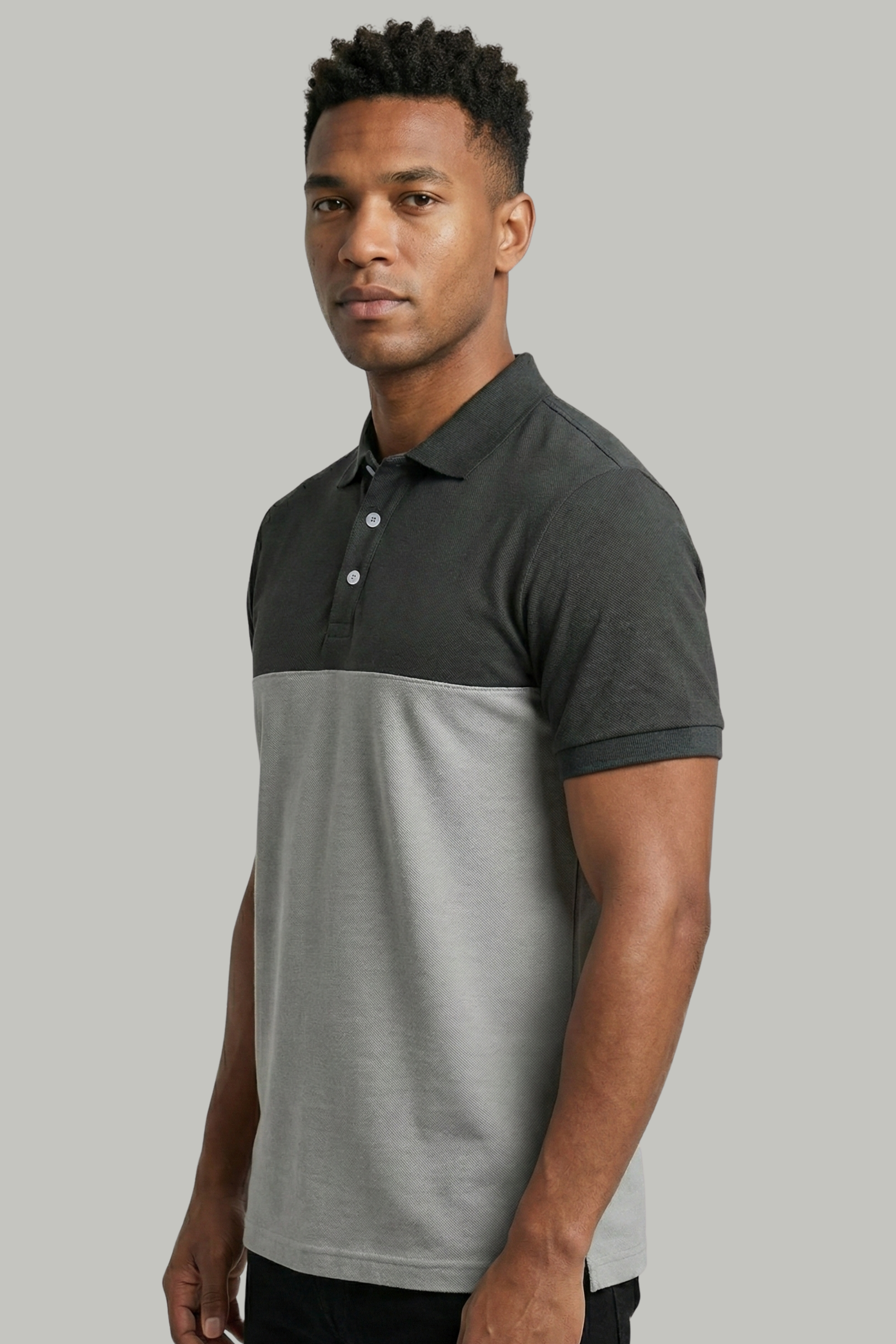 CS Grey Blend Cotton Polo T-Shirt