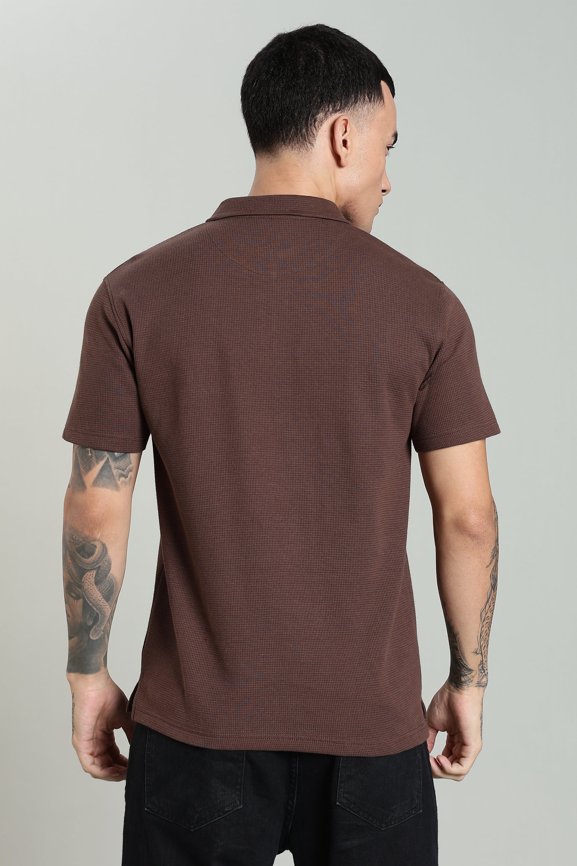 Brown Old Money Zipper Polo - PR