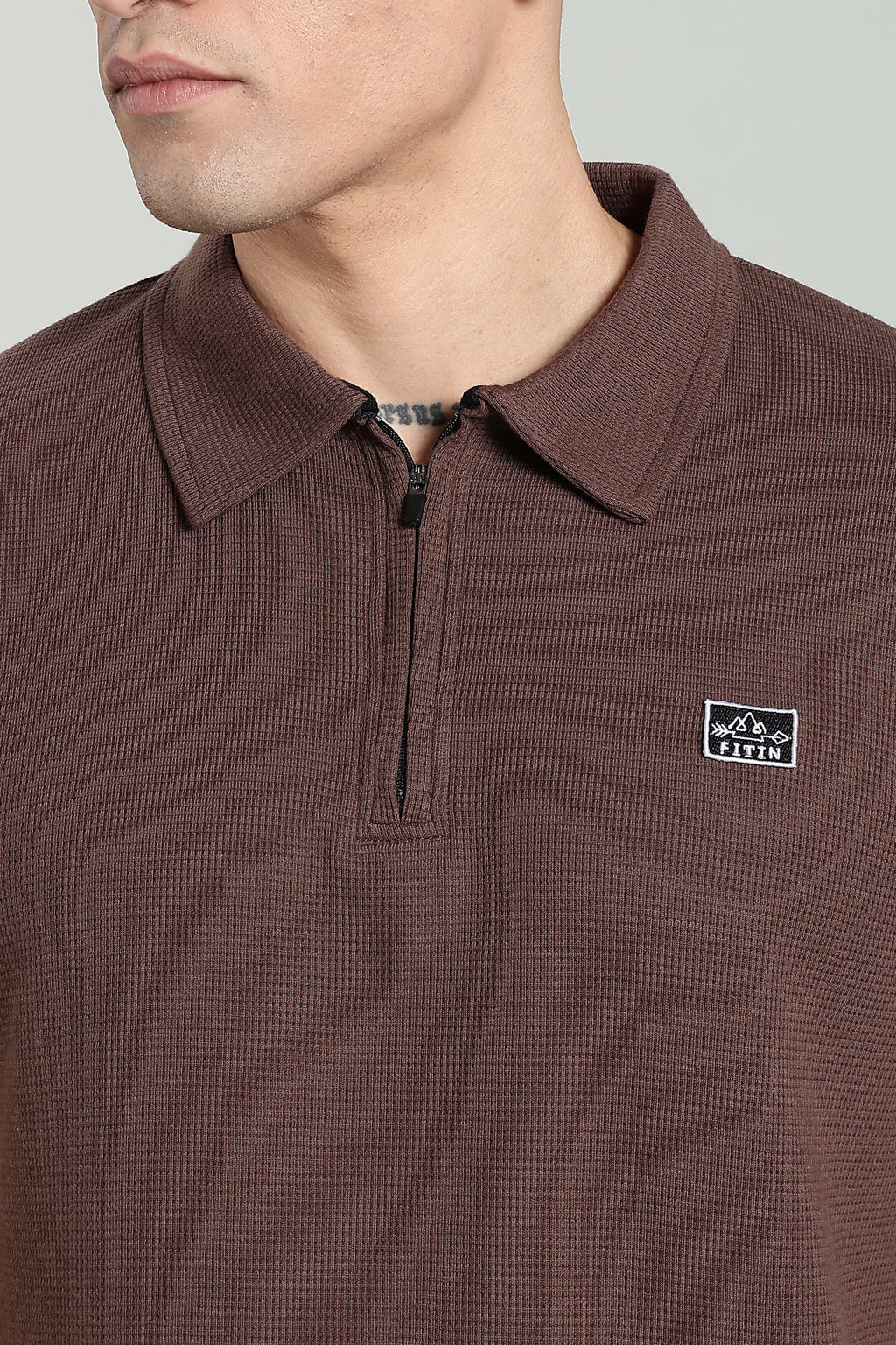Brown Old Money Zipper Polo - PR