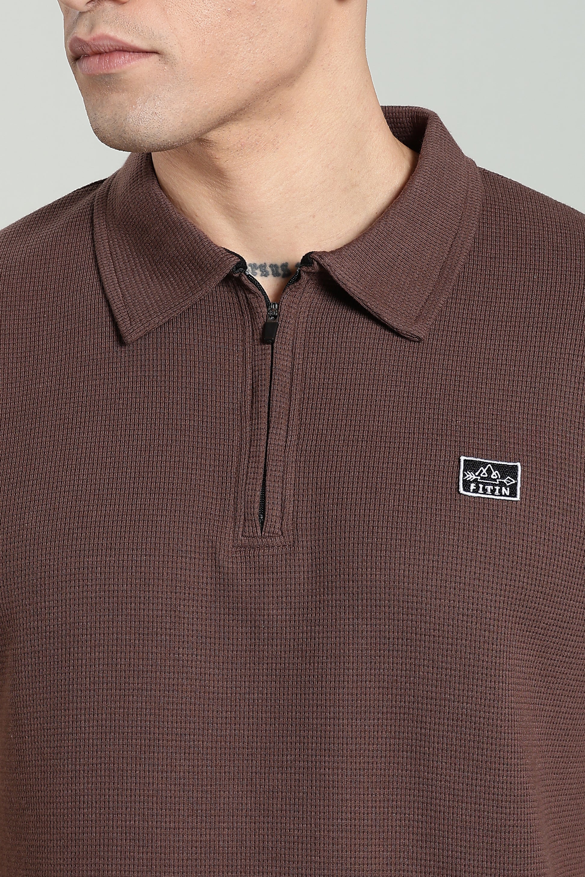 Brown Old Money Zipper Polo - PR
