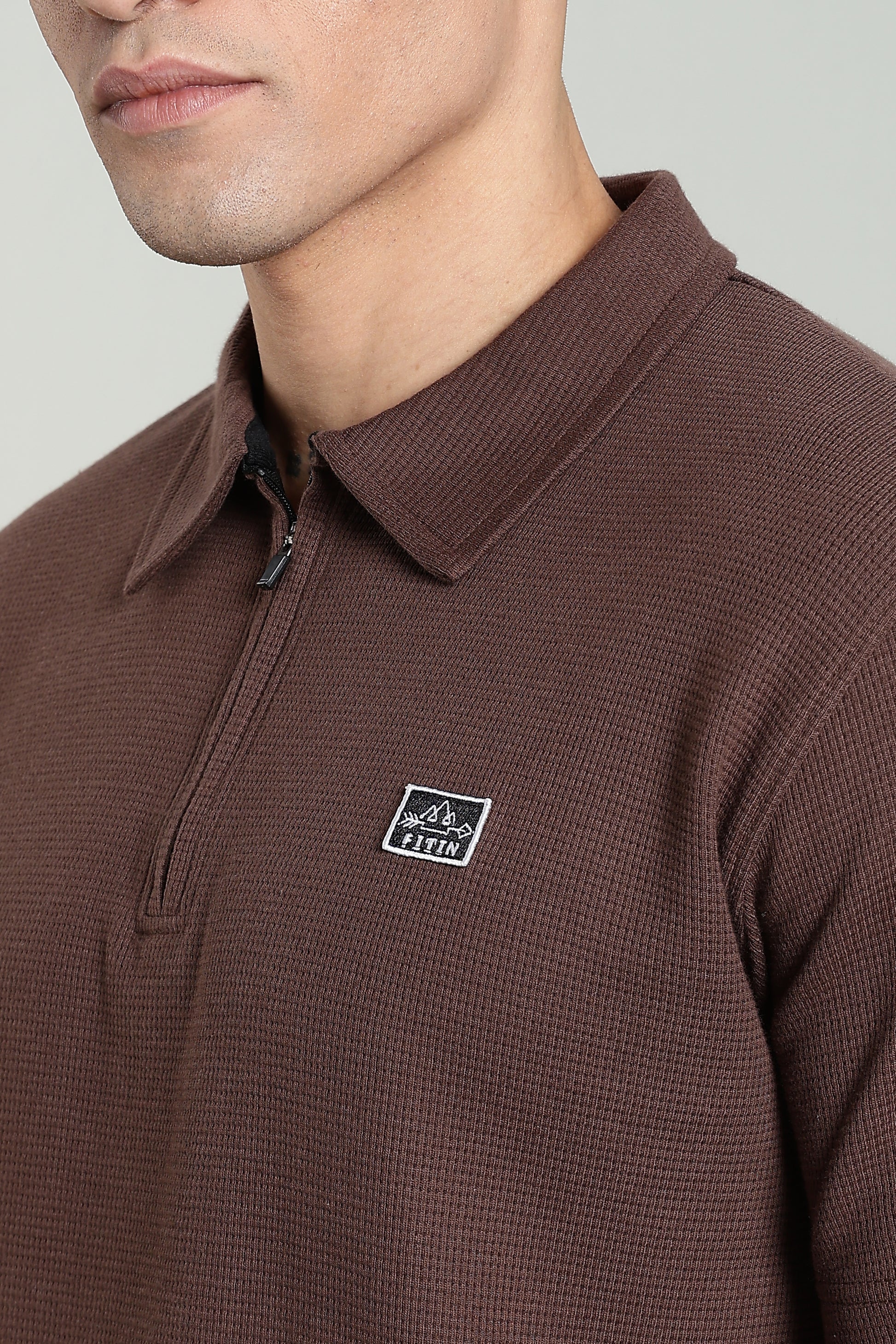 Brown Old Money Zipper Polo - PR