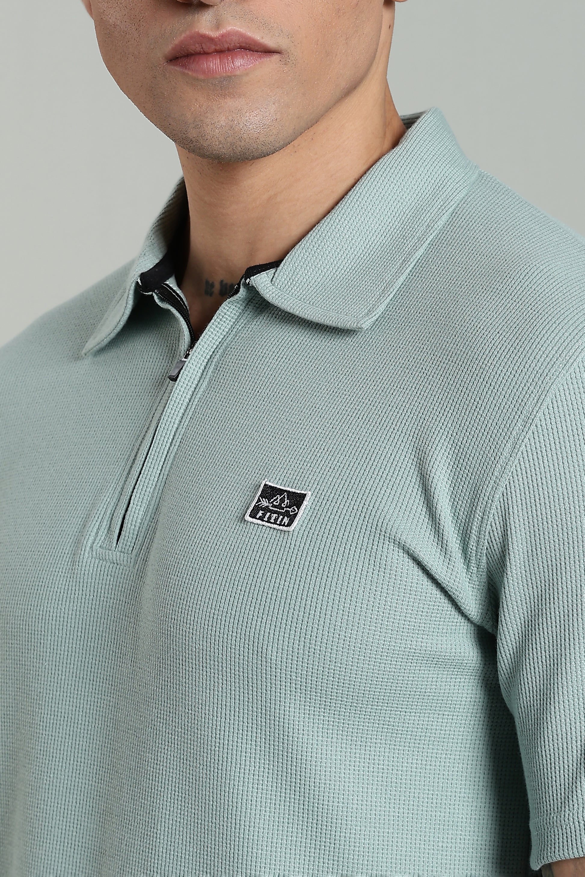 Light Blue Old Money Zipper Polo - PR