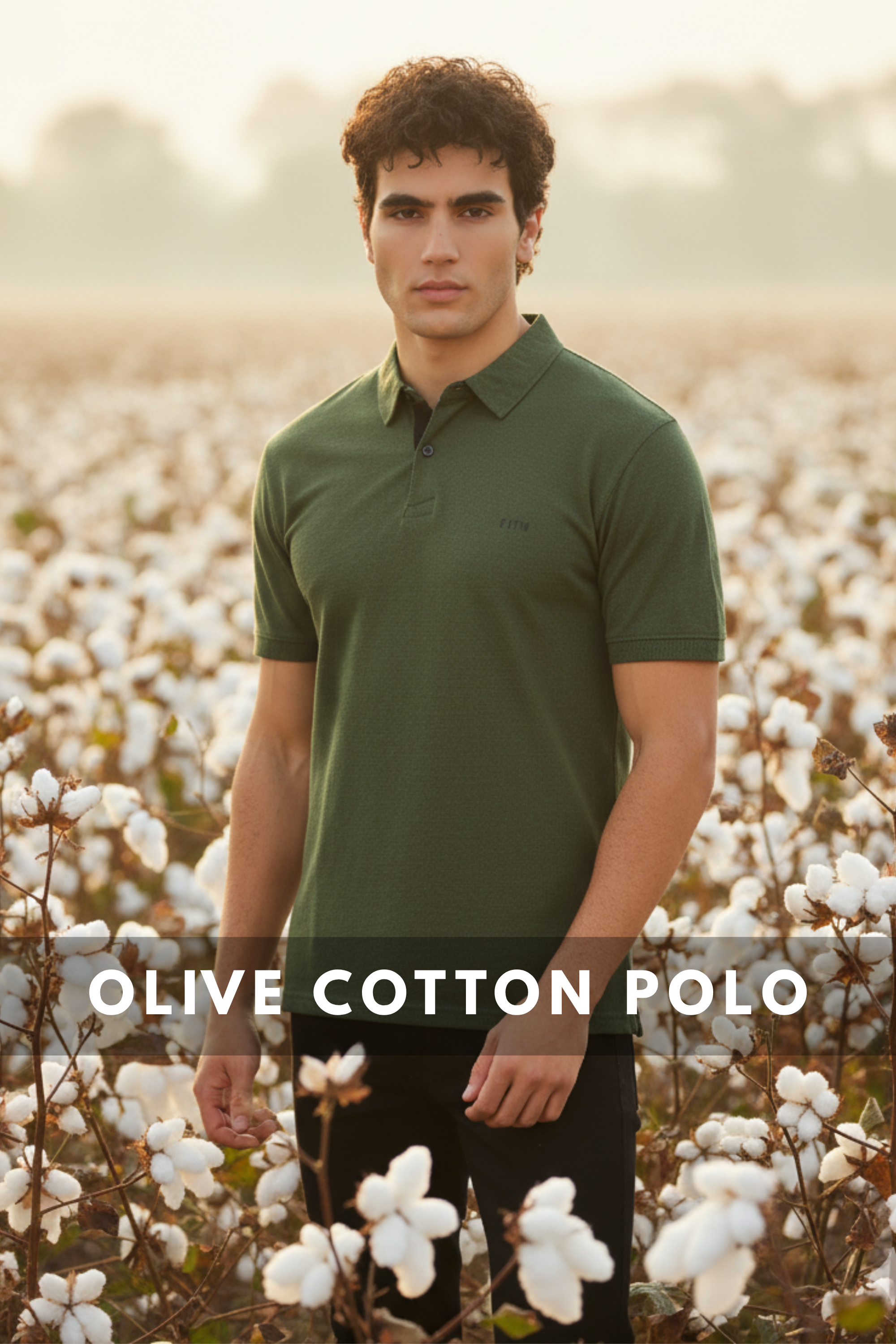 Olive Cotton Polo T-Shirt