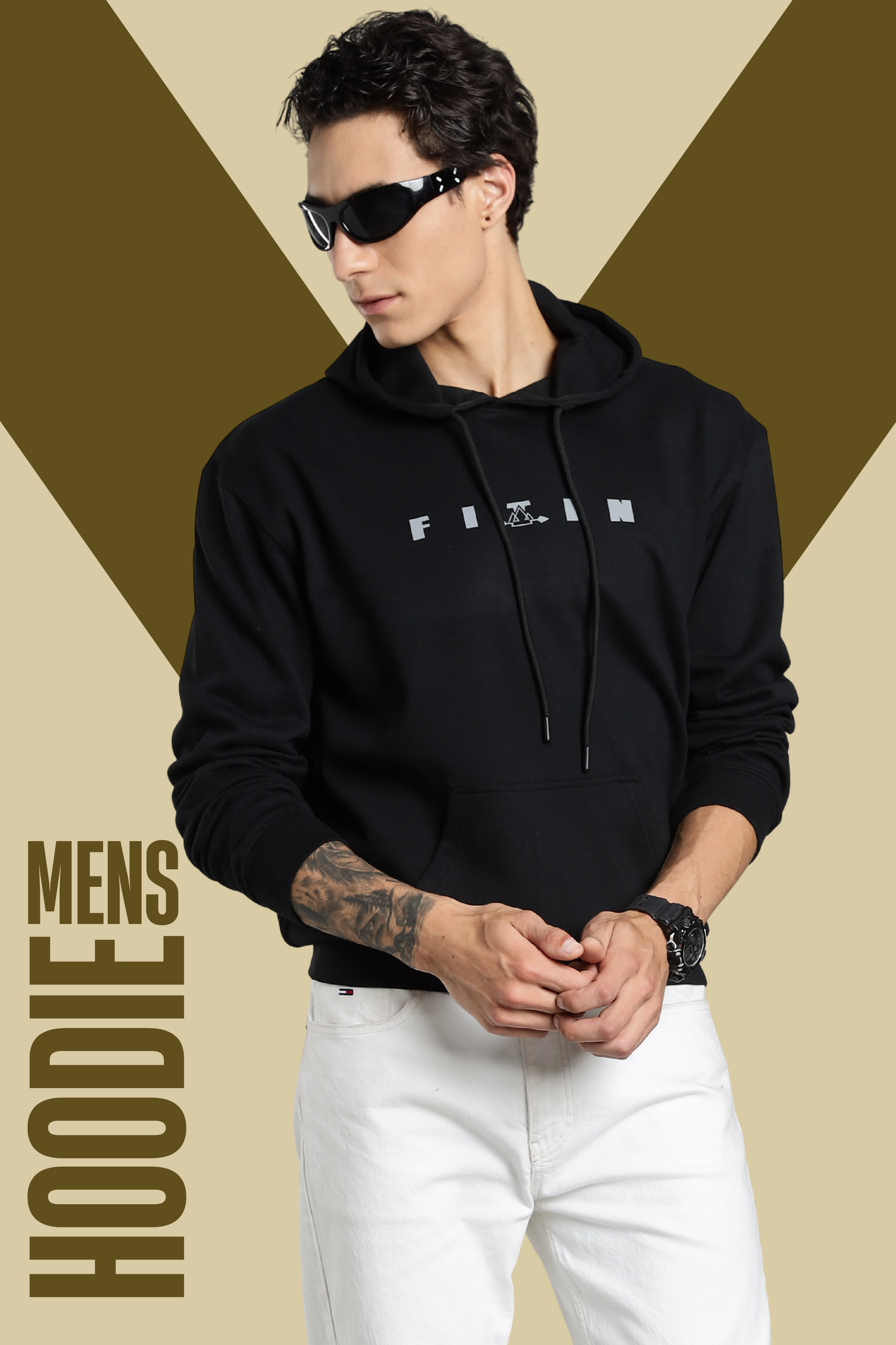 Black Men’s All-Season Vent Zip Hoodie