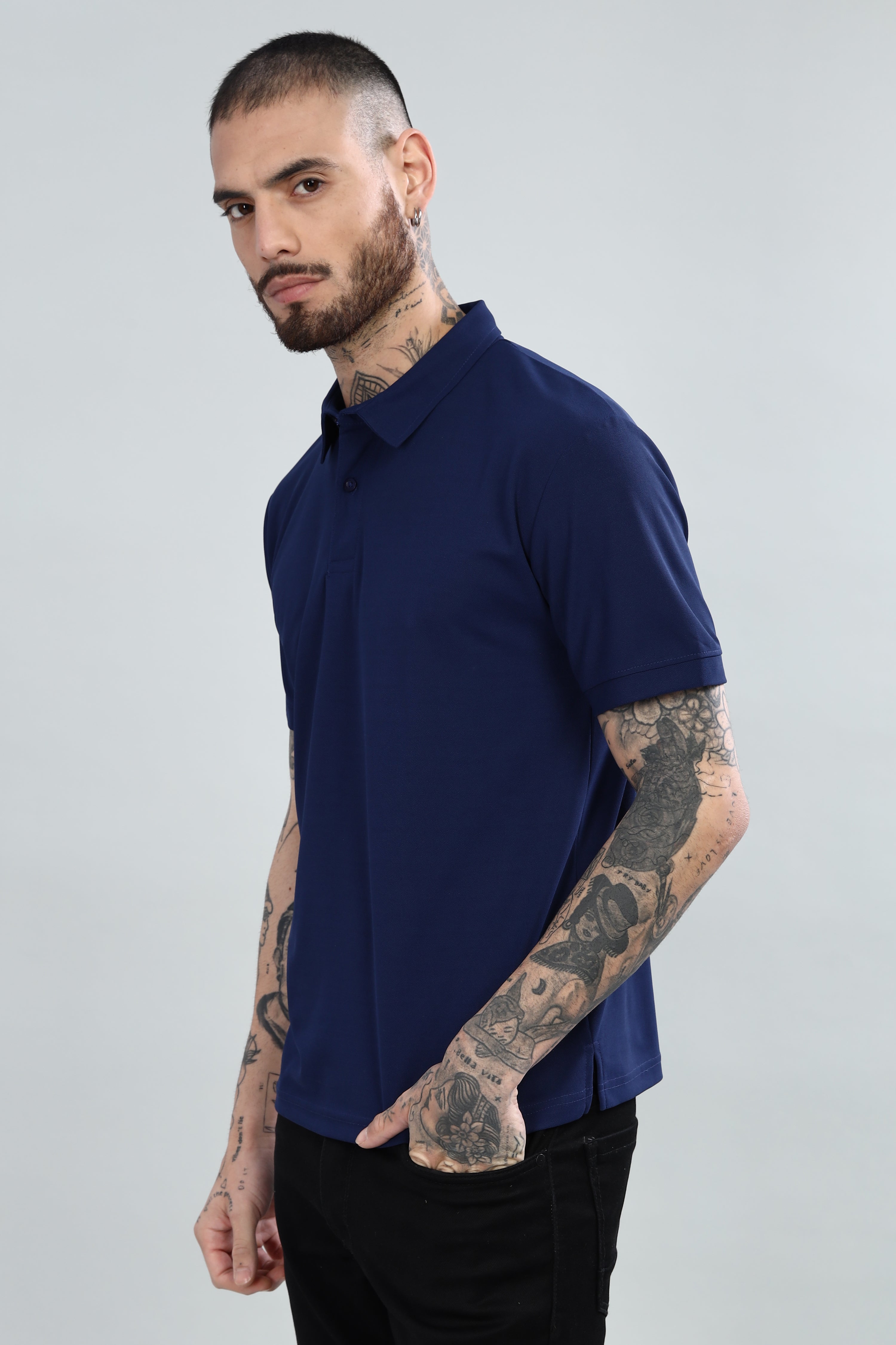 Blue-Daily Wear Polo T-Shirt
