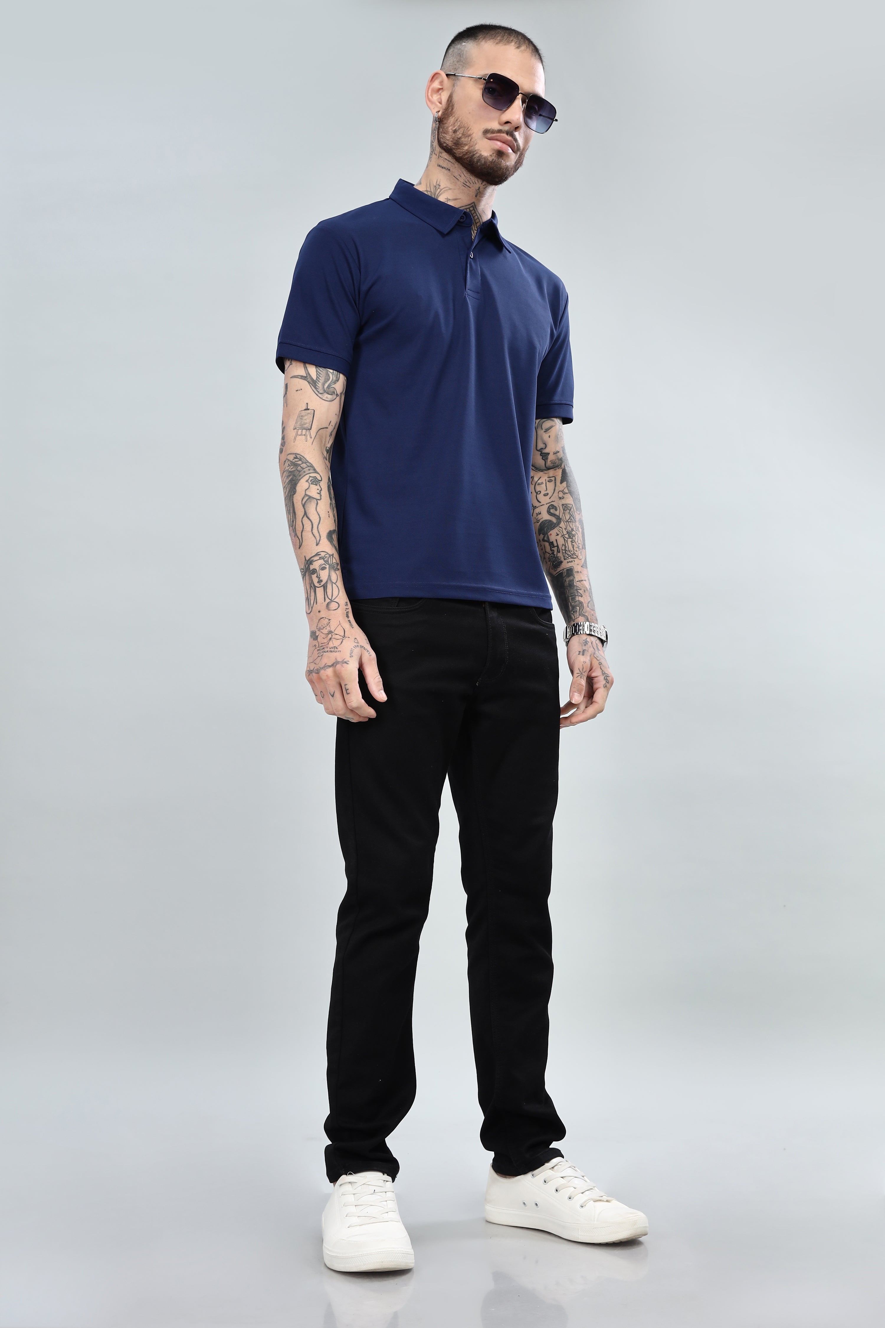 Blue-Daily Wear Polo T-Shirt
