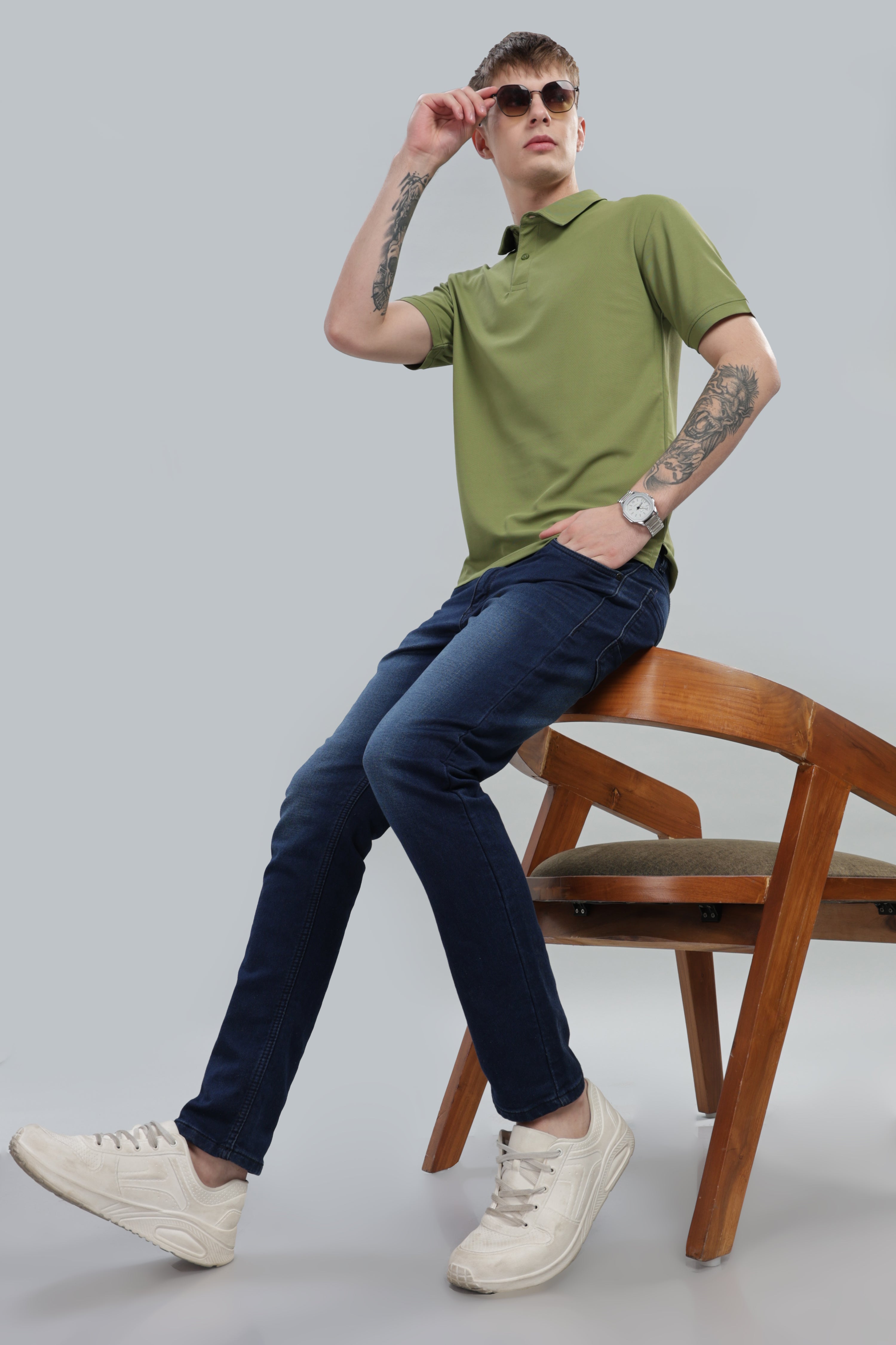 Leaf Green Daily Wear Polo T-Shirt