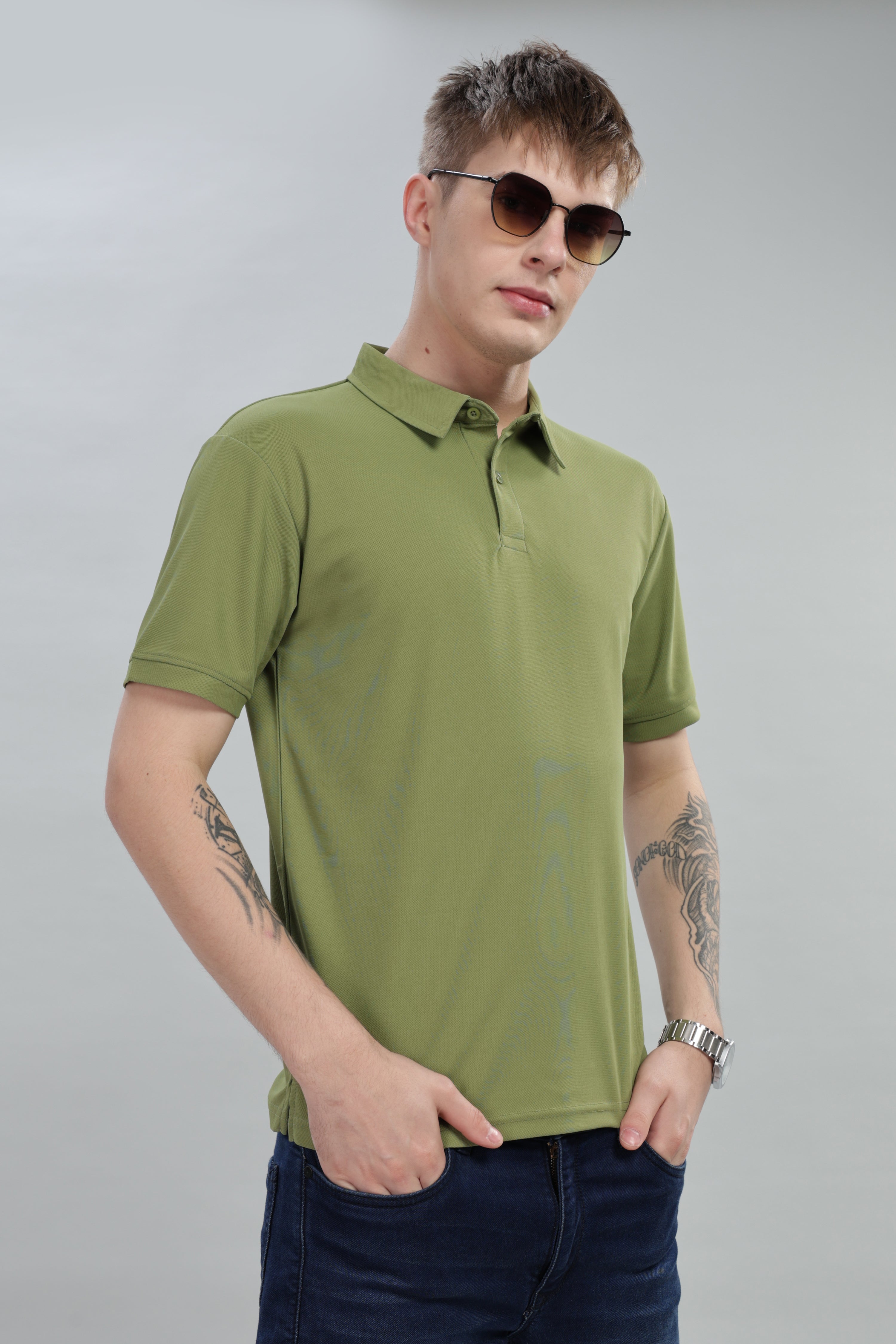 Leaf Green Daily Wear Polo T-Shirt
