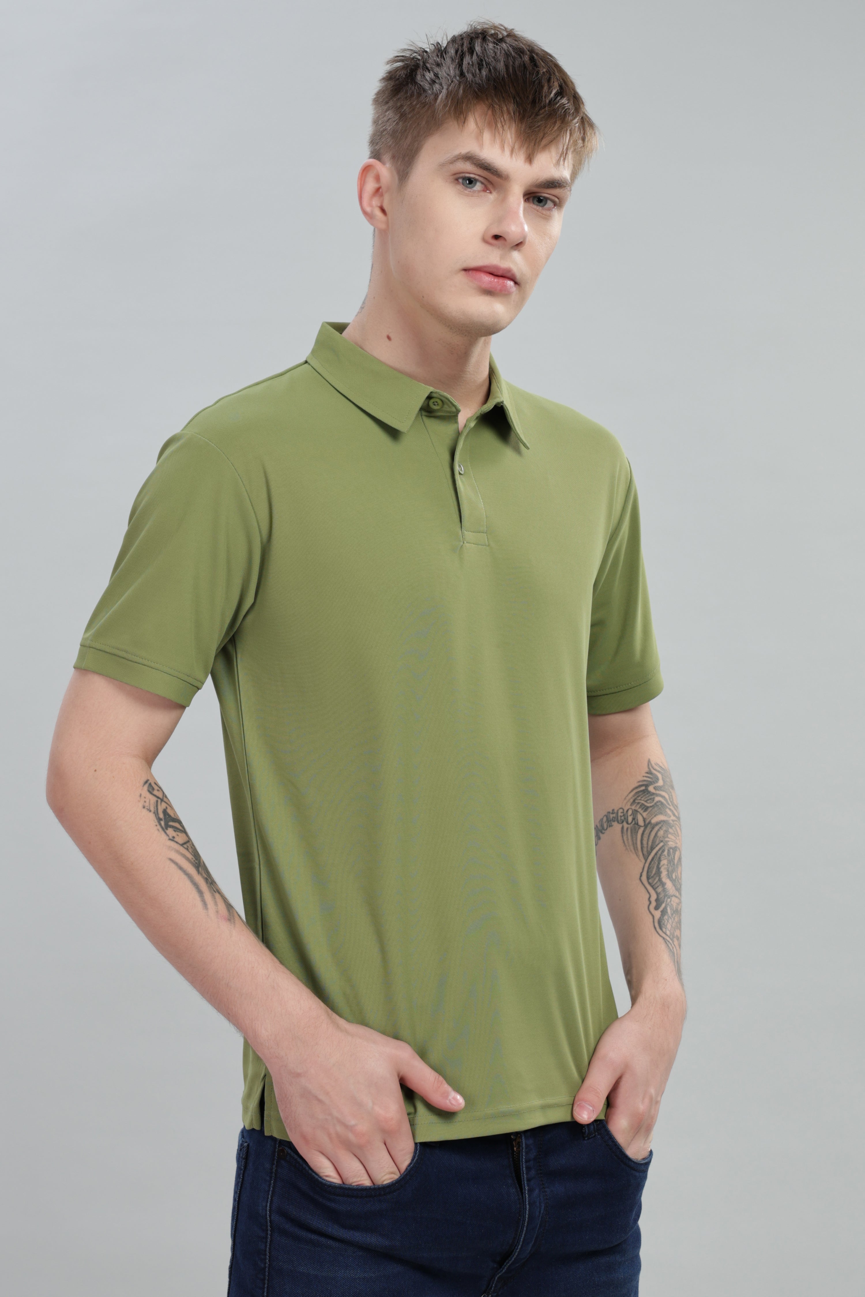 Leaf Green Daily Wear Polo T-Shirt