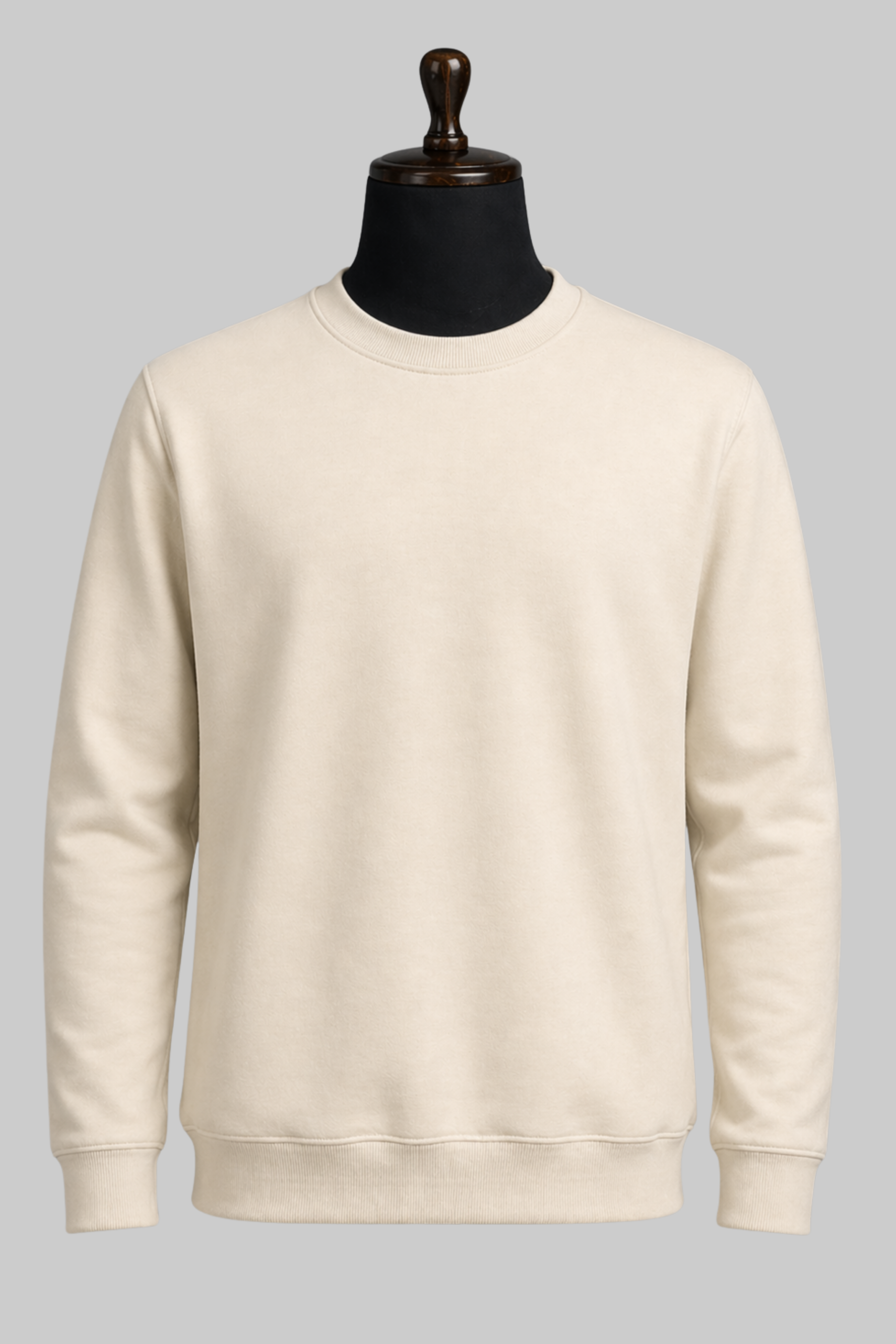 Beige Solid Sweatshirt