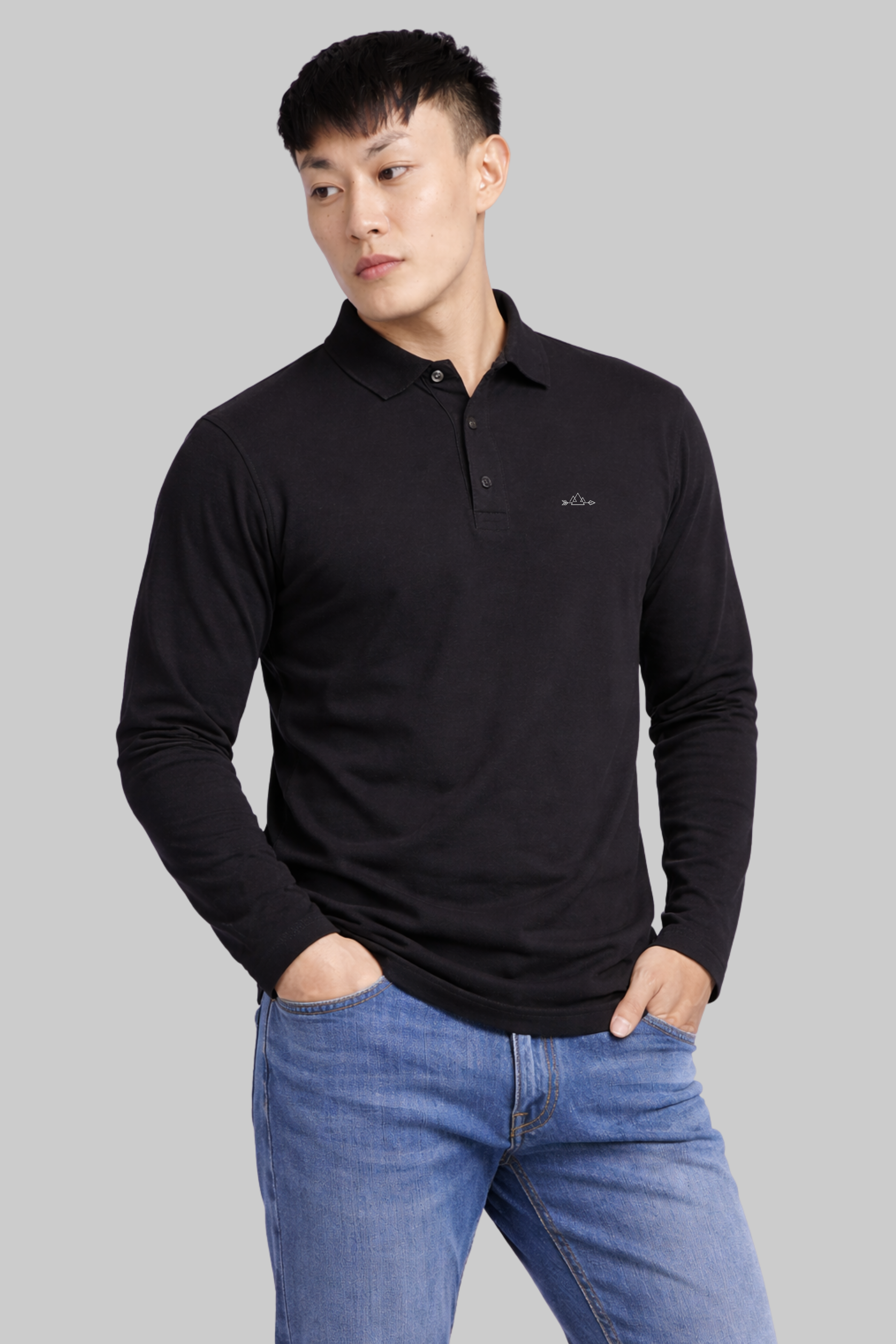 Black Full Sleeve Polo