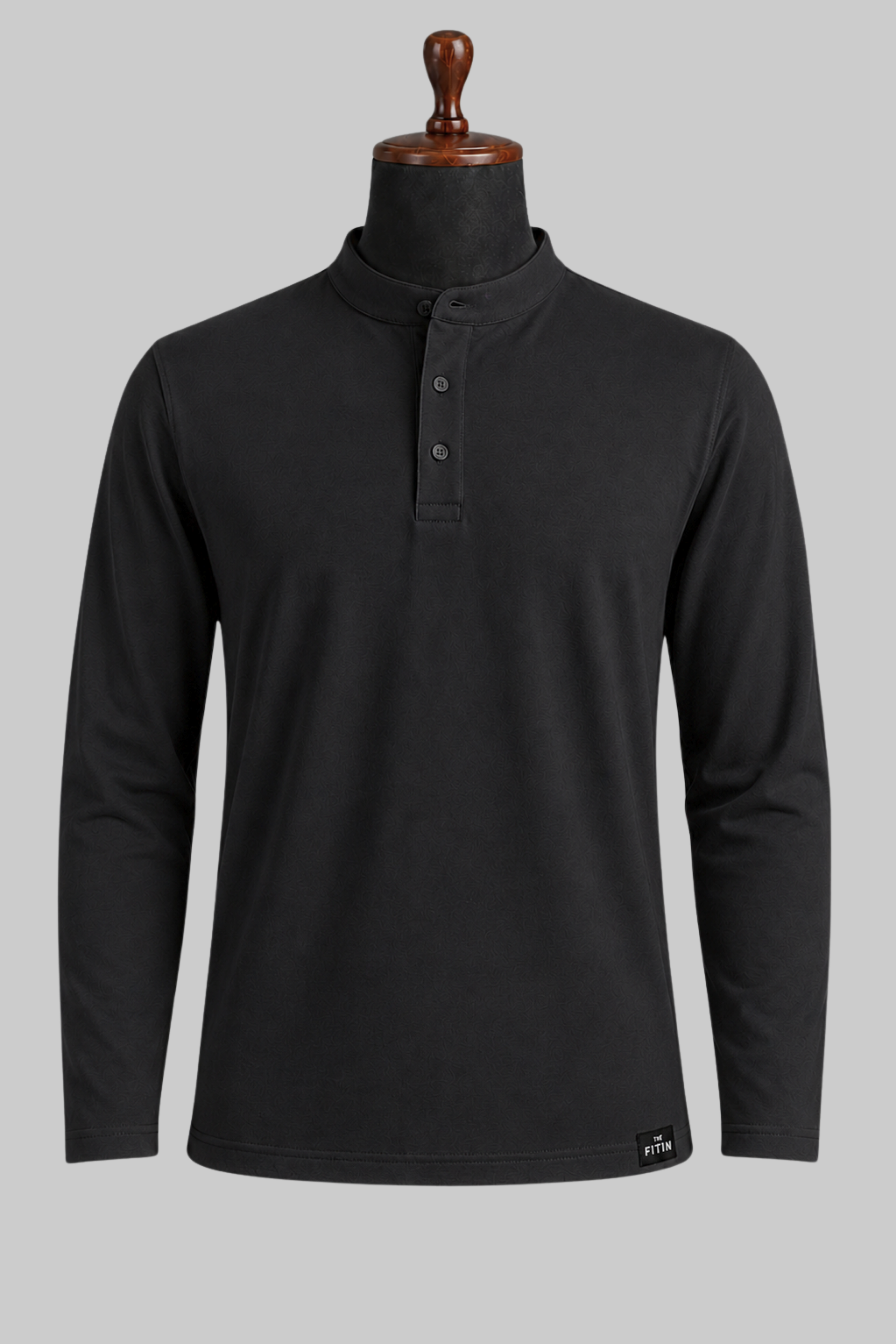 Black Henly Neck T-Shirt