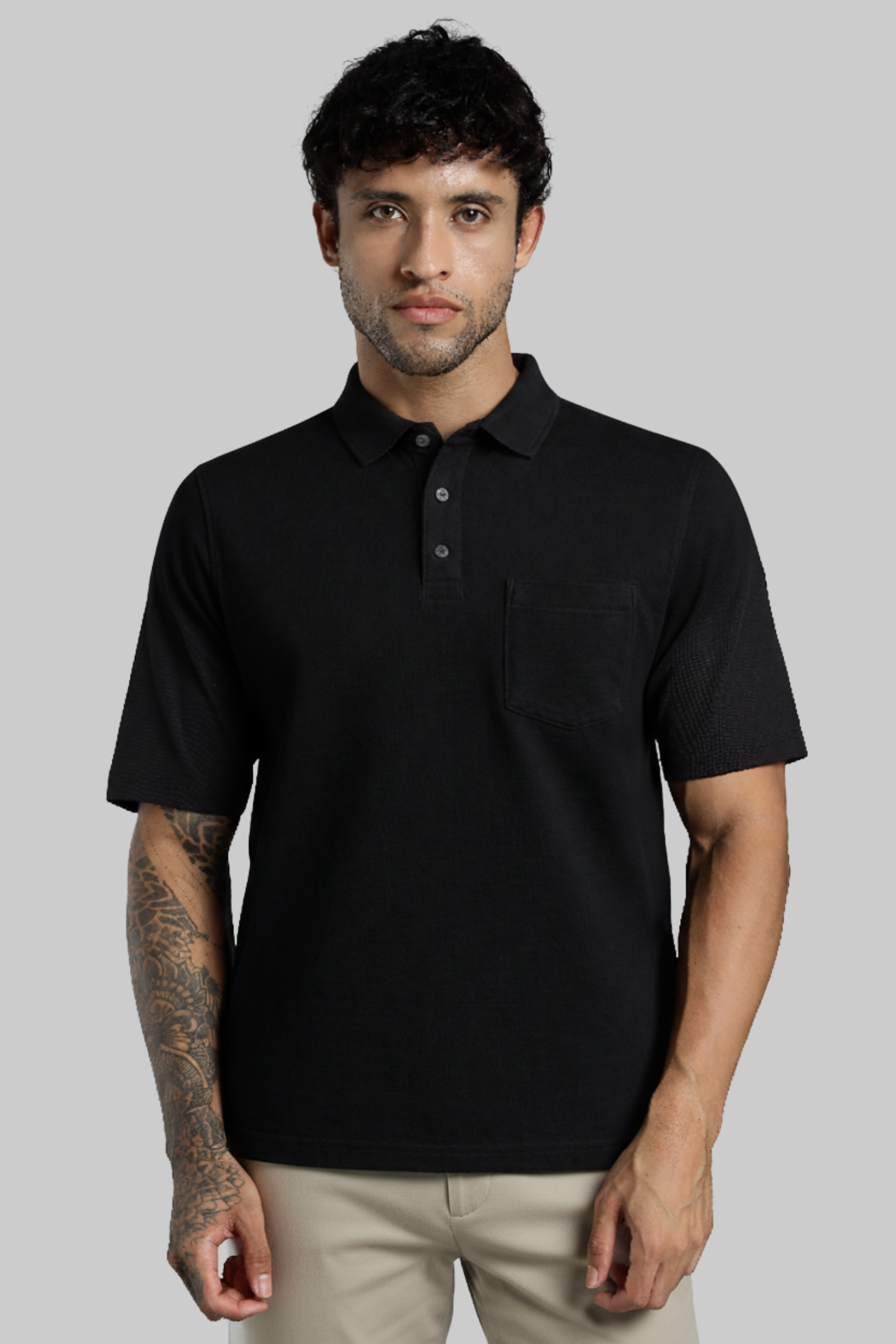 Black Pocket Polo
