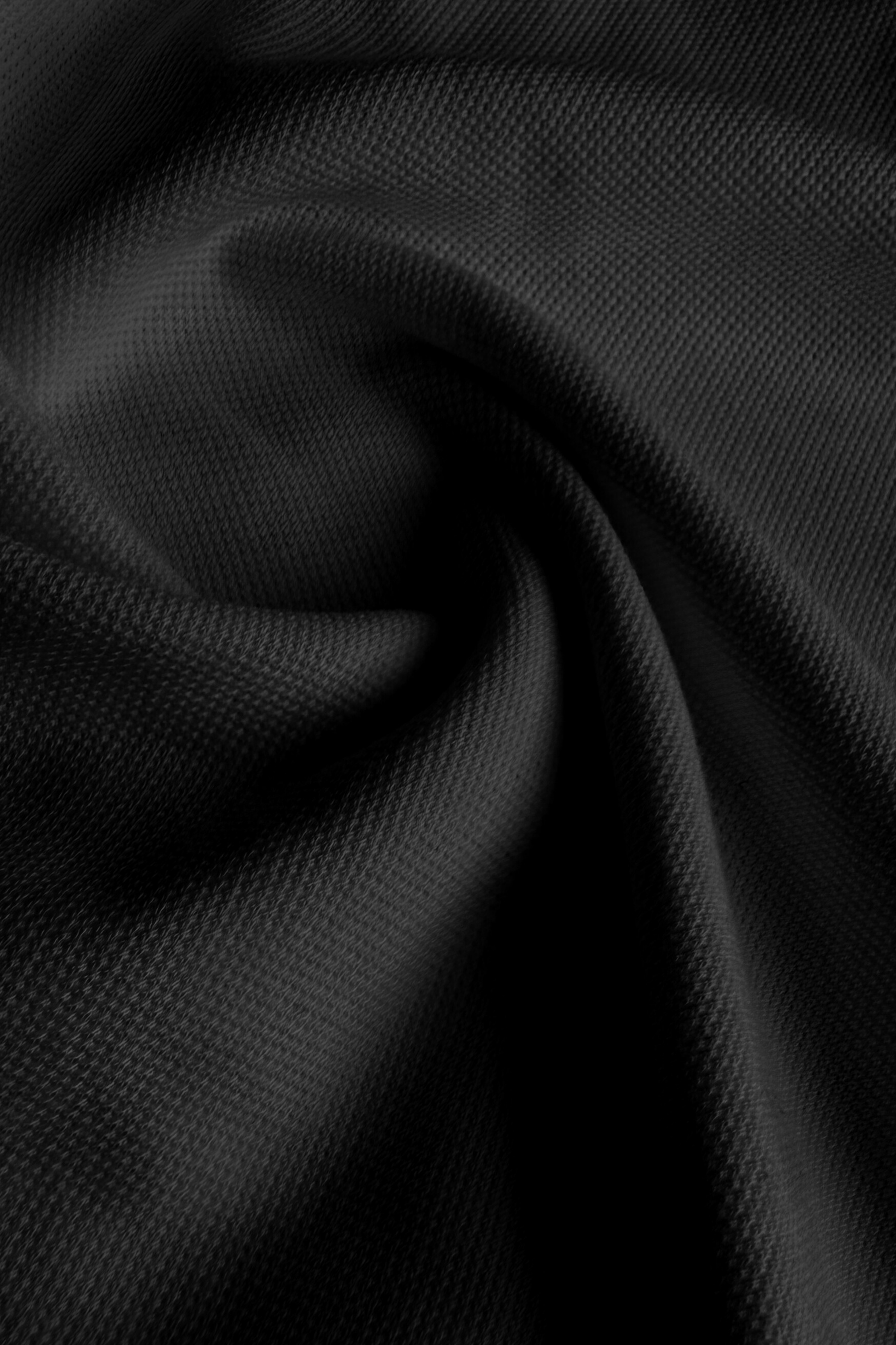 Black Cotton Polo T-Shirt