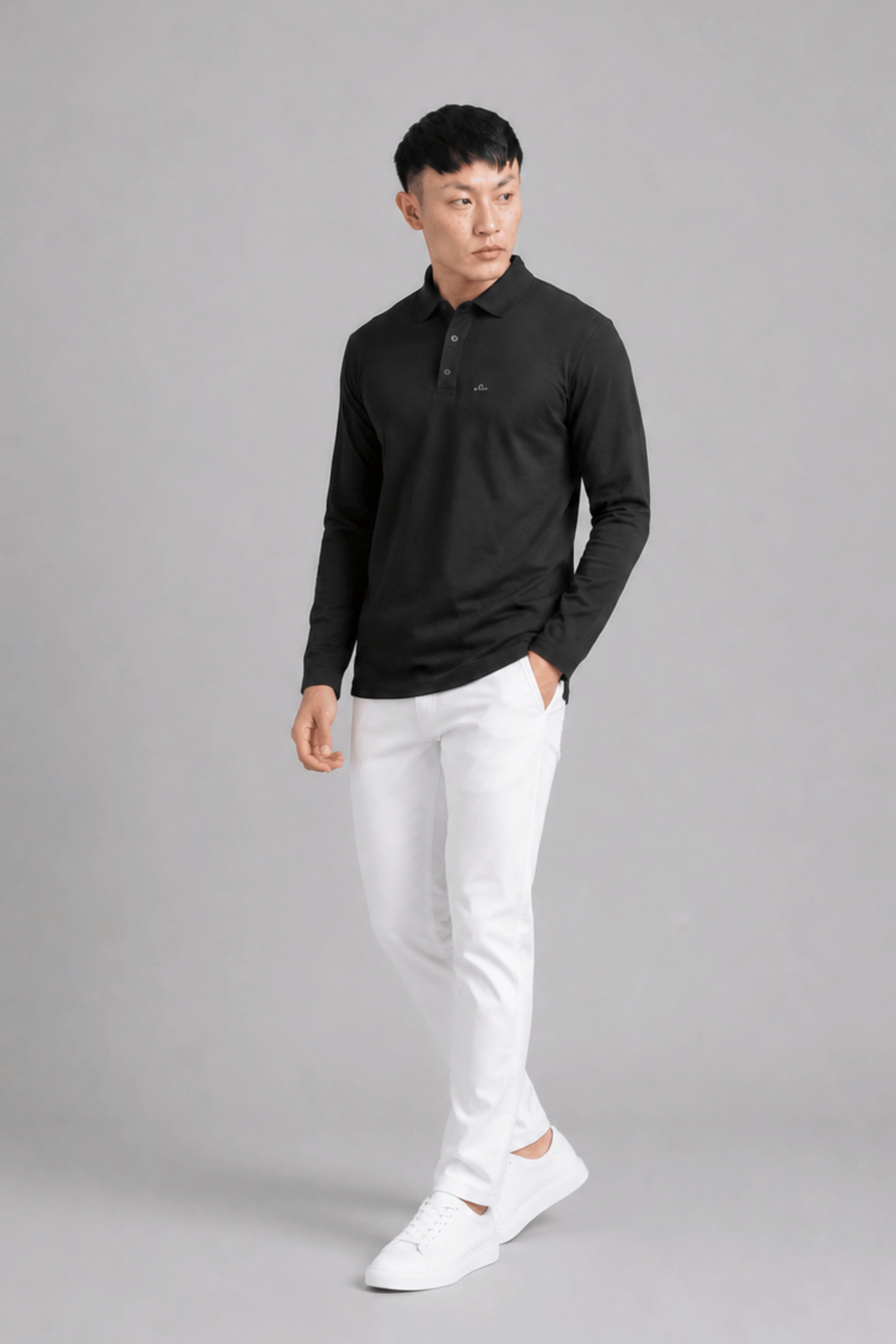 Black Full Sleeve Polo