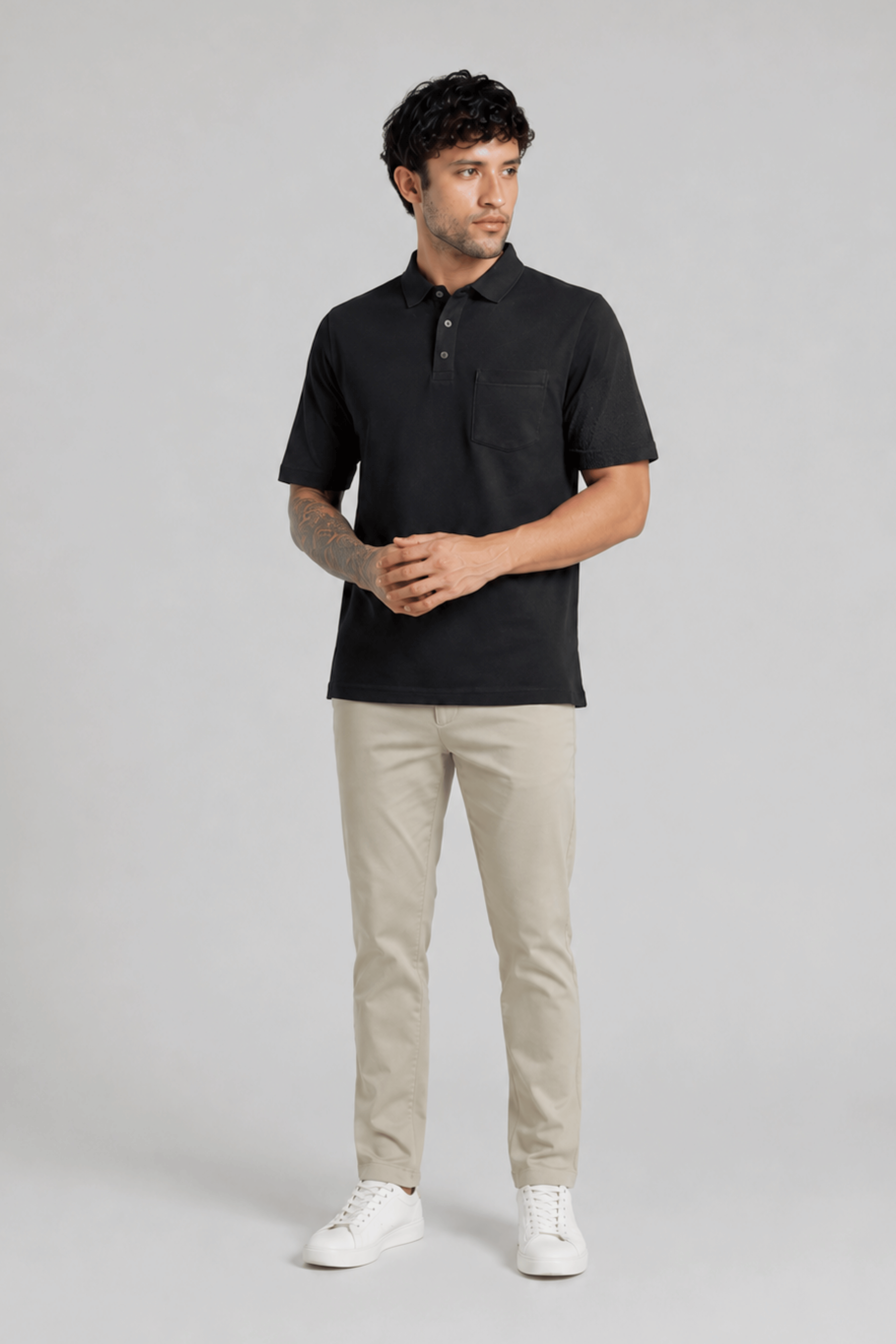 Black Pocket Polo