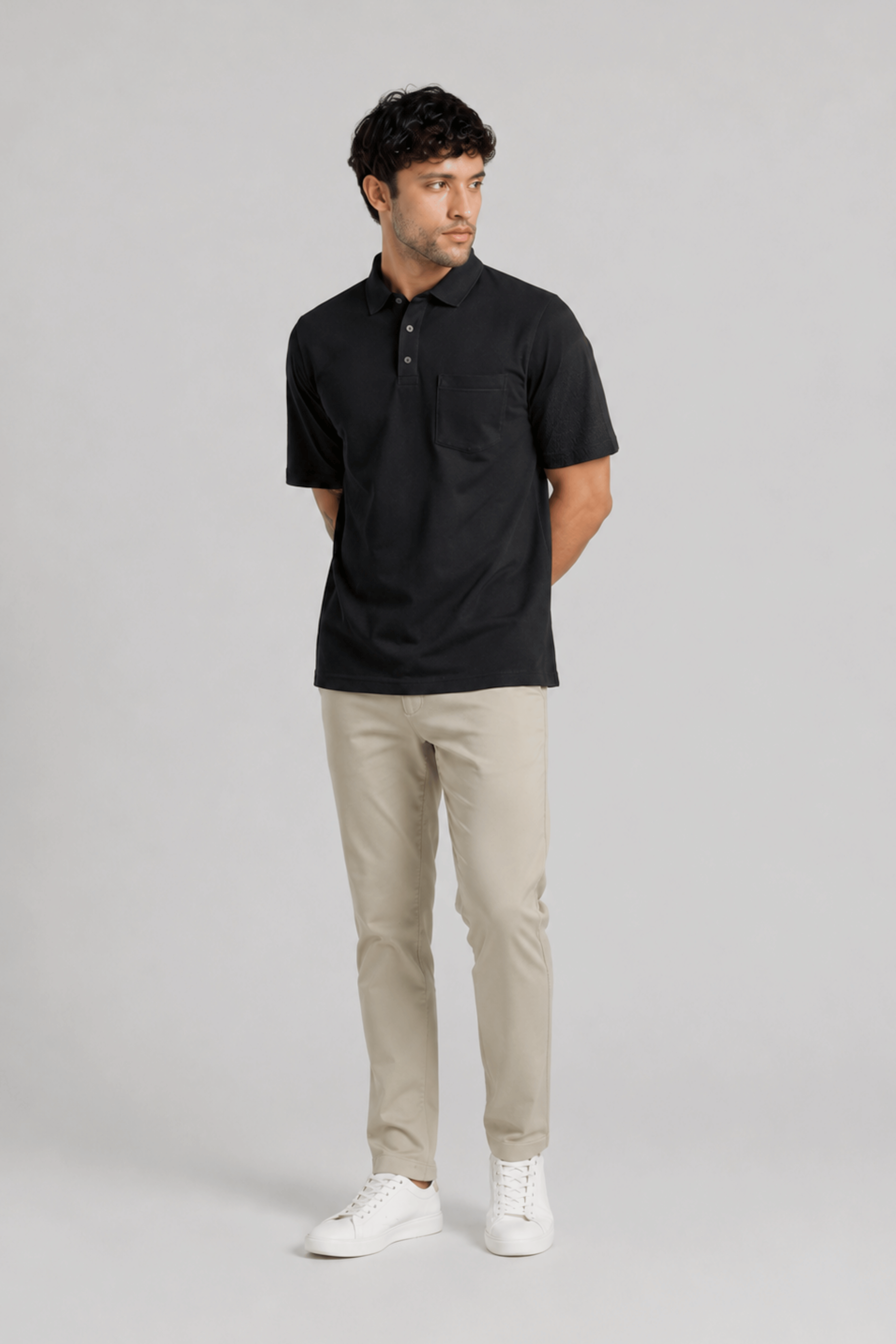Black Pocket Polo