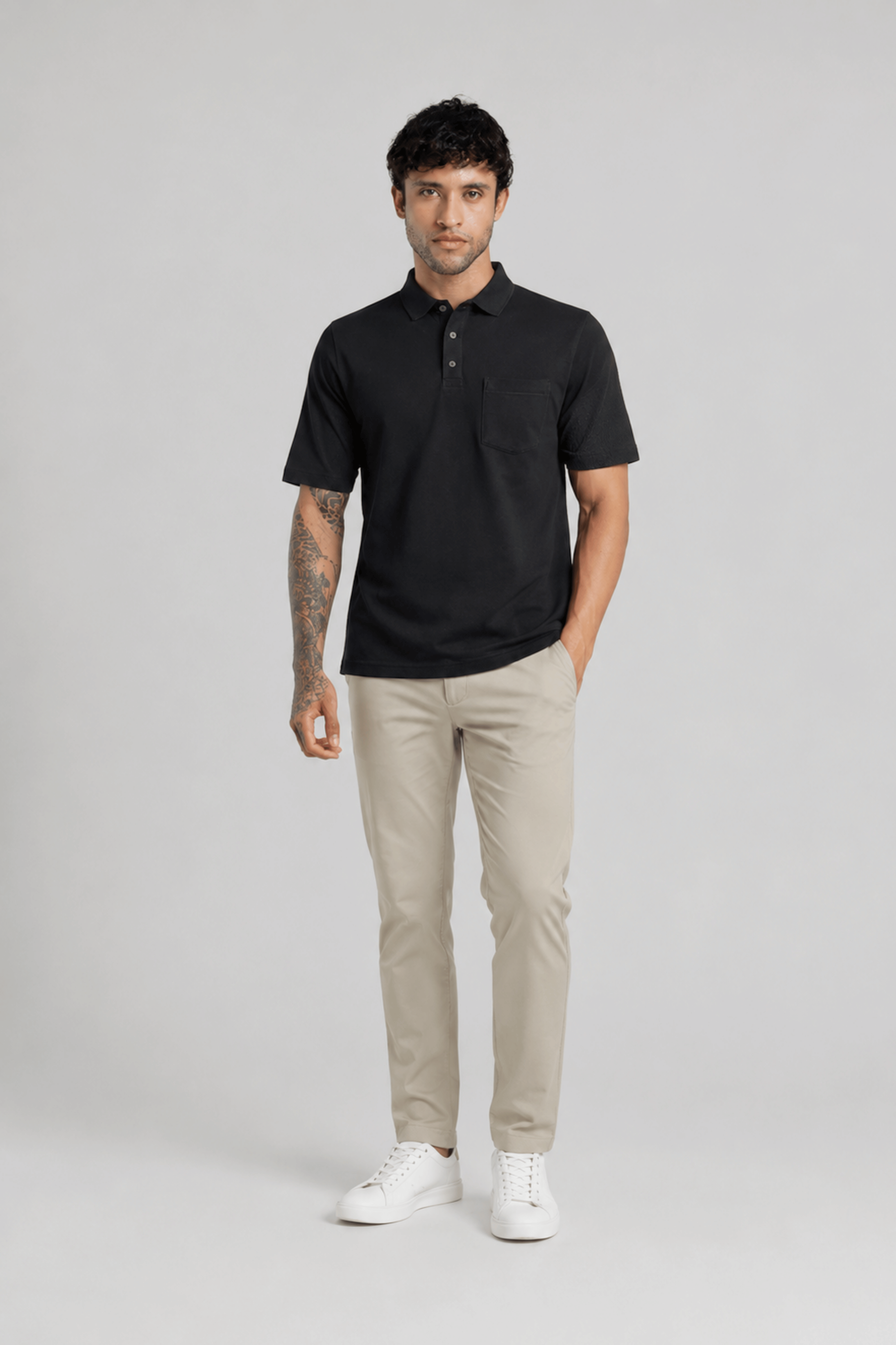 Black Pocket Polo